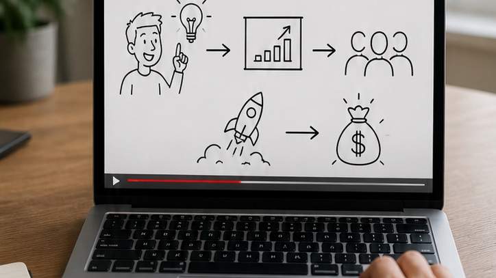 Gouden uur strandportret van een fictieve volwassen Golpo AI Whiteboard Animation Maker