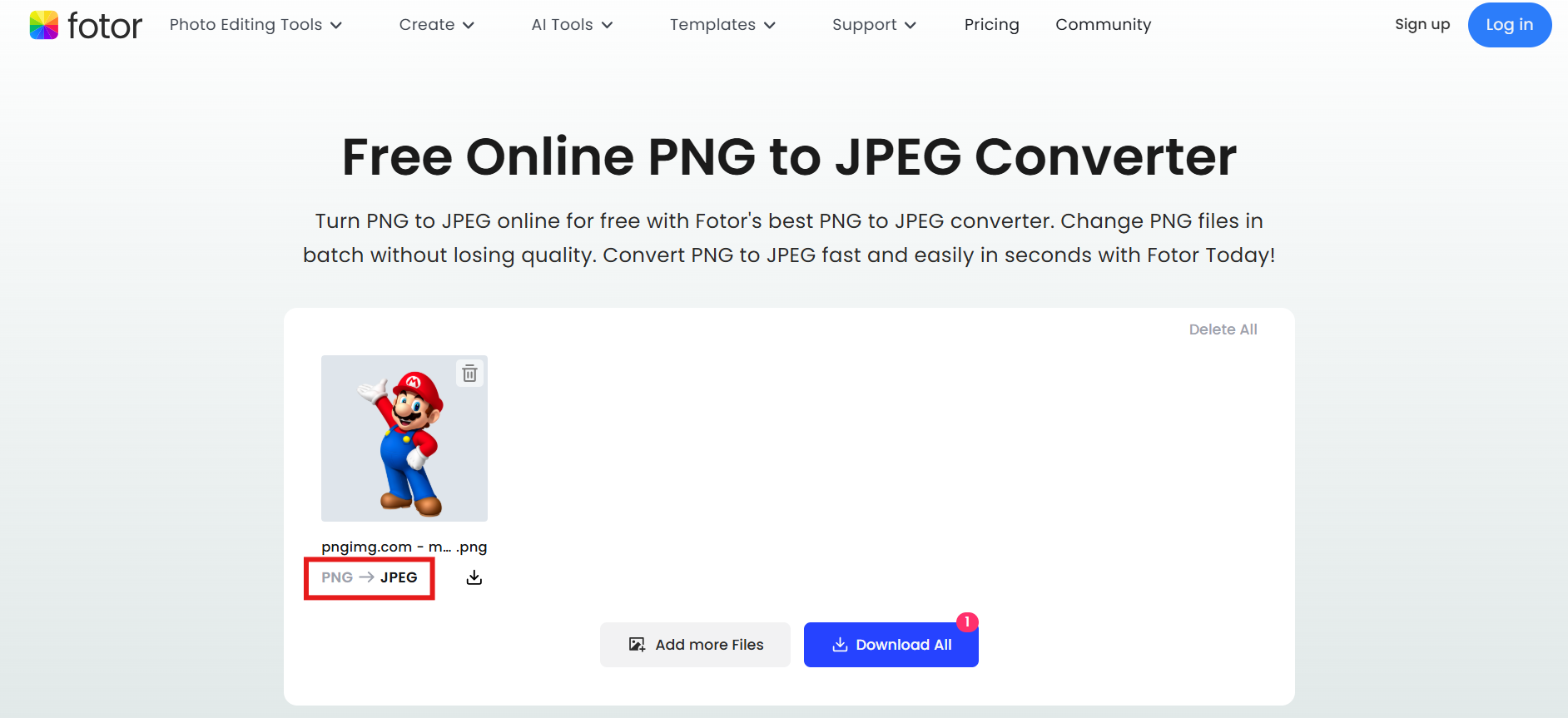 Convierte a JPEG
