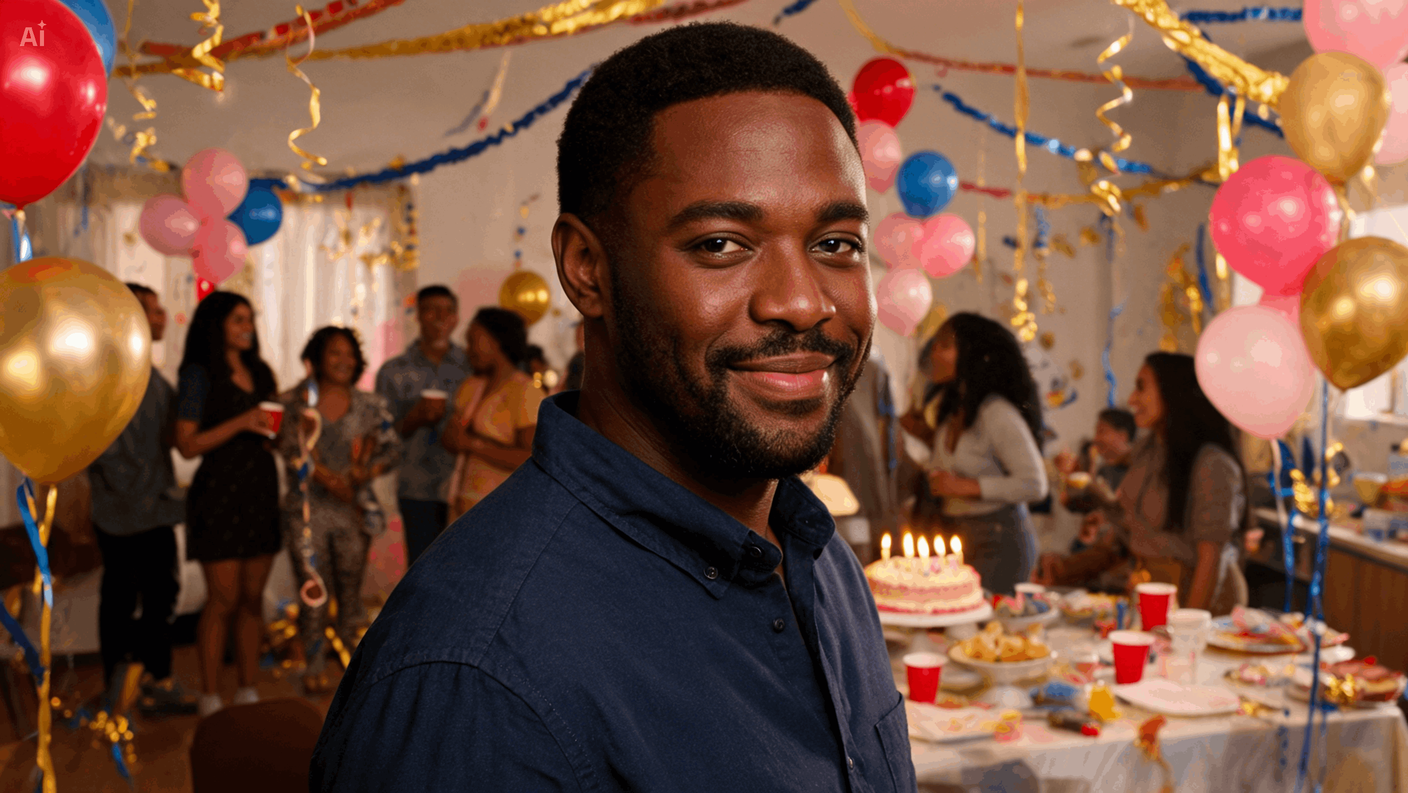 Place A Portrait Into A Birthday Setup