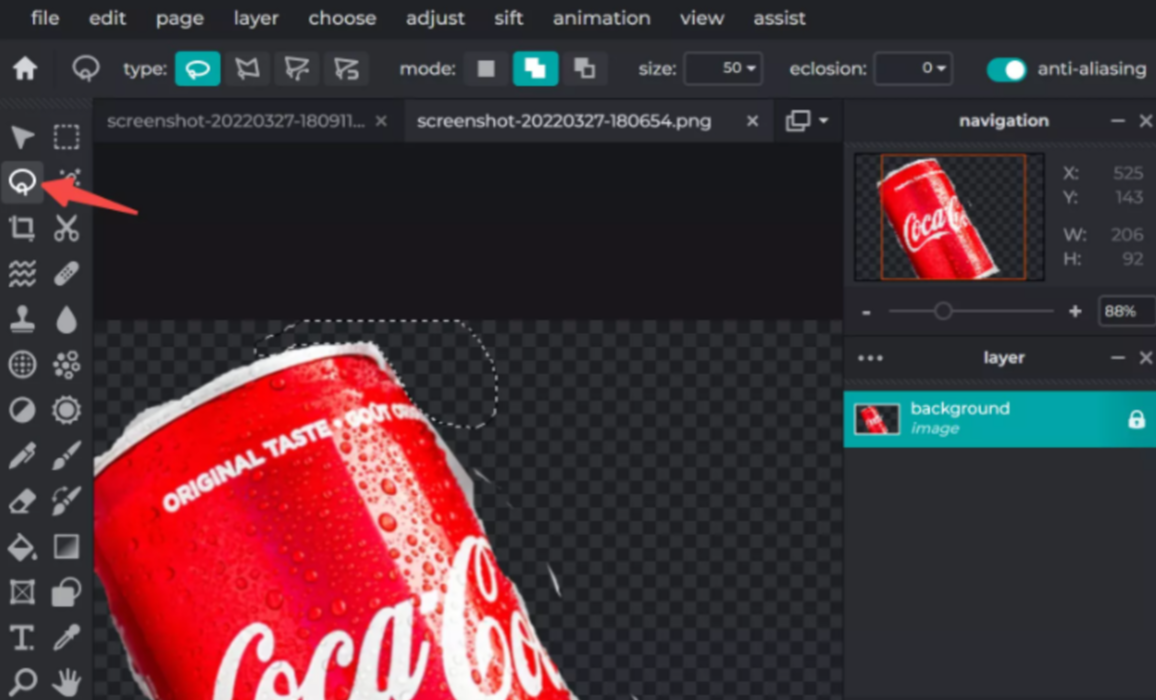 Removing the old background from an image in Pixlr