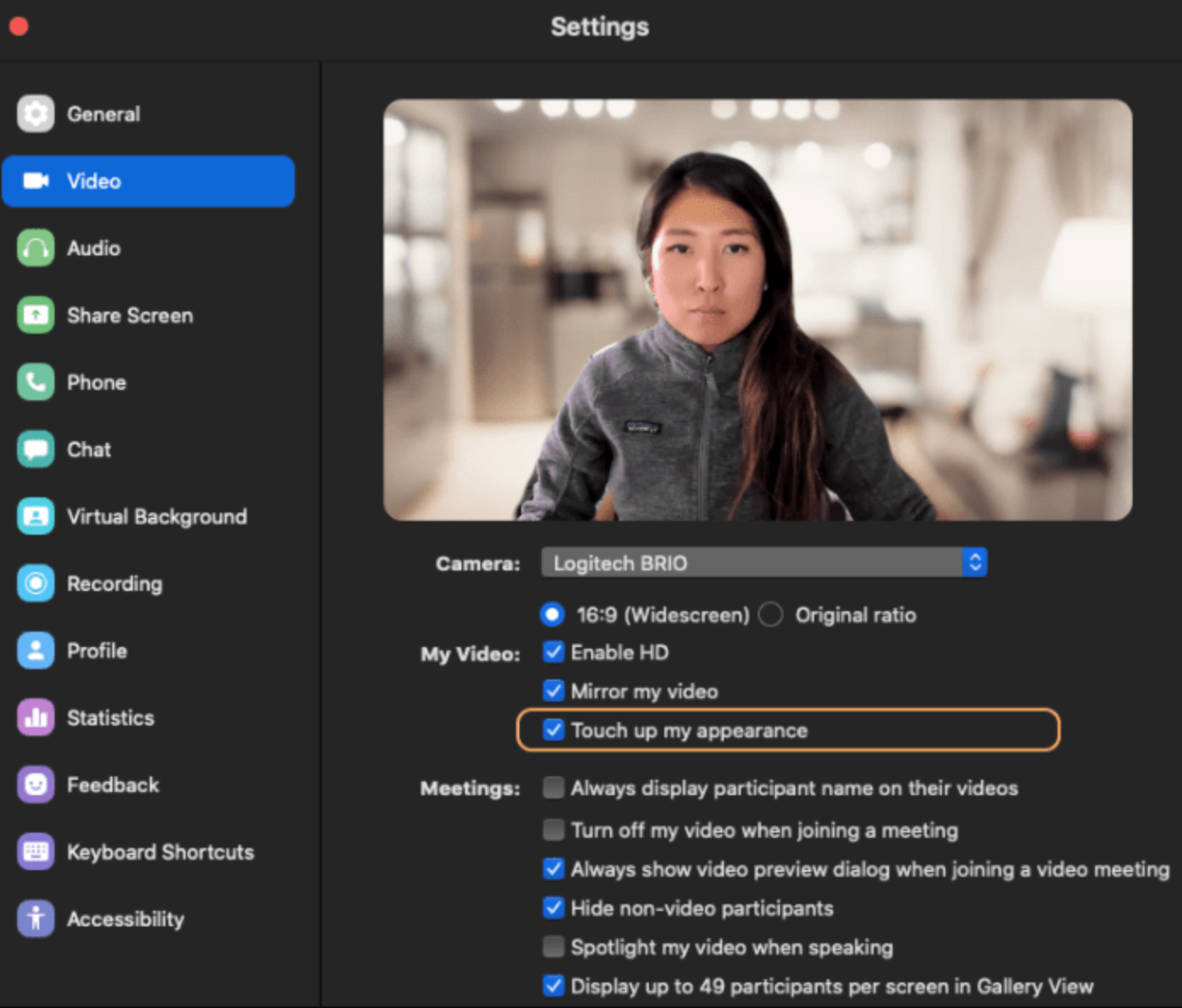 Zoom Touch Up – Skin smoothing