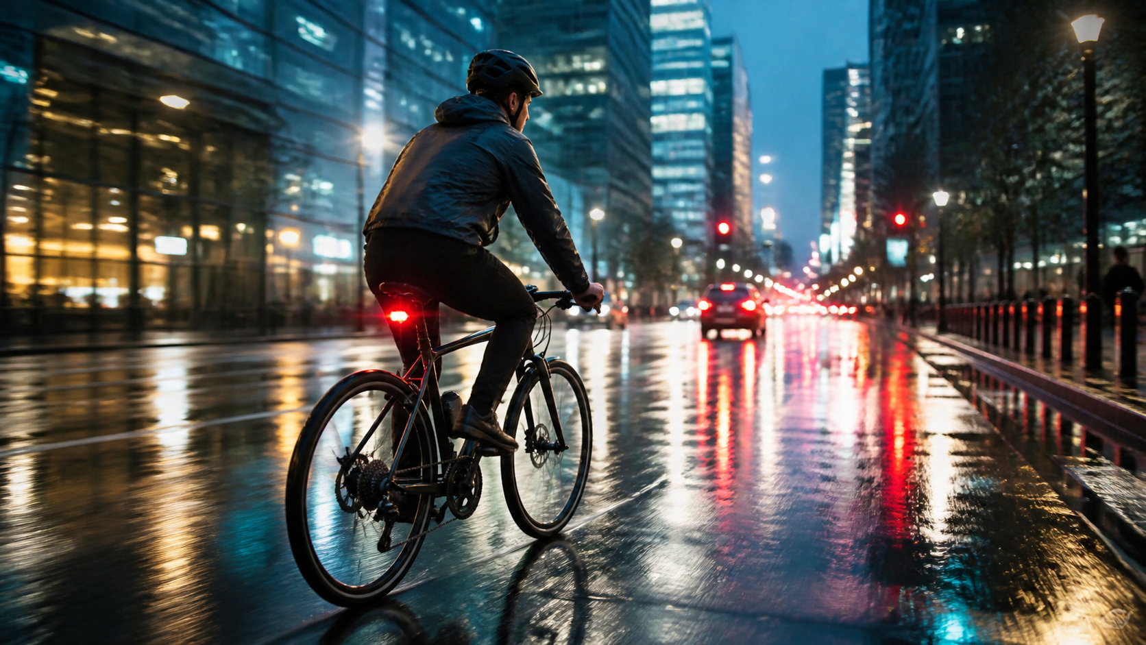 Neon city cycling motion
