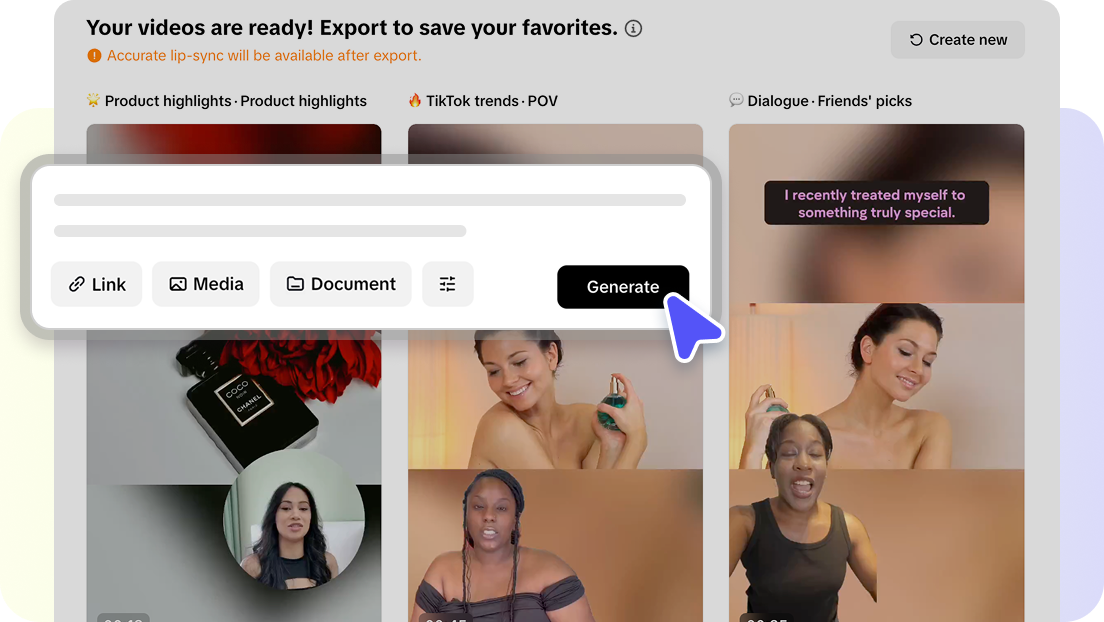 automatisch generiertes Video-Drehbuch in Pippit