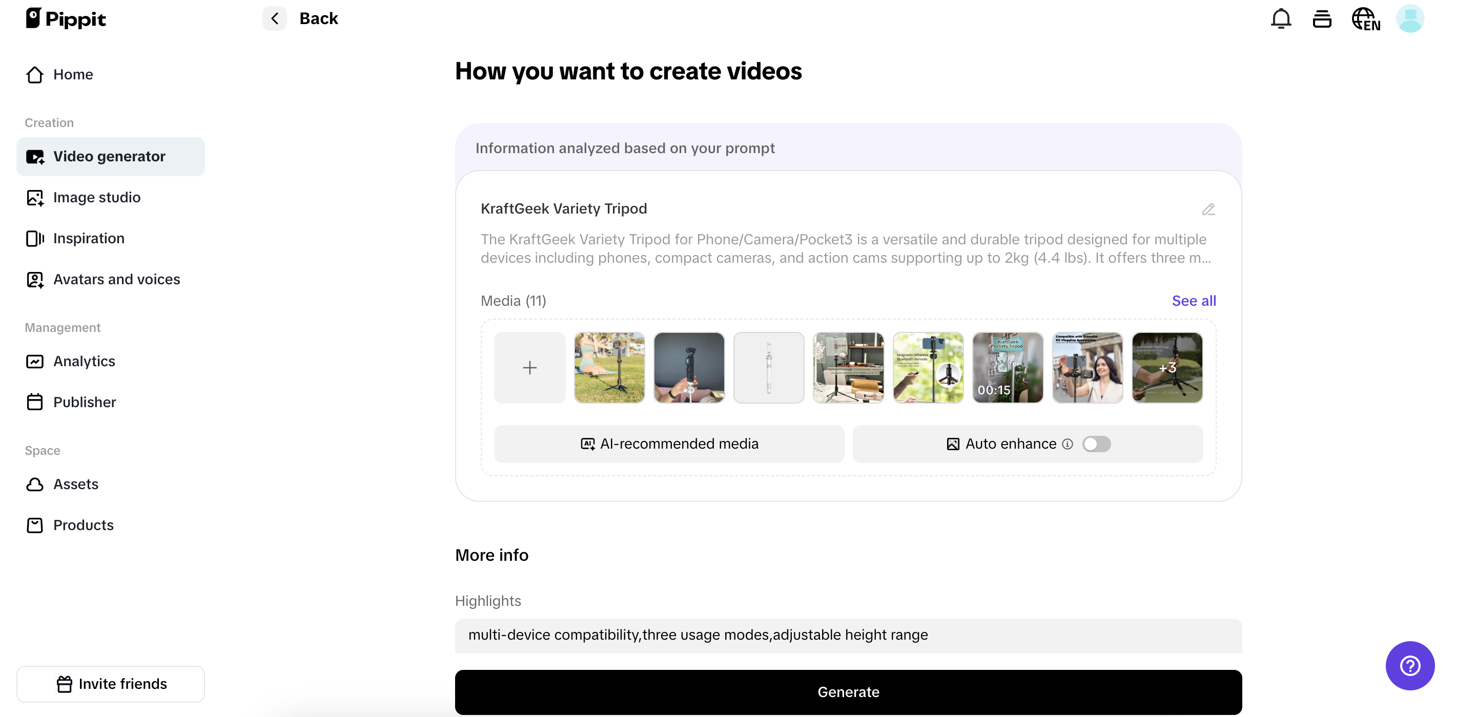 Personalizar configurações de vídeo