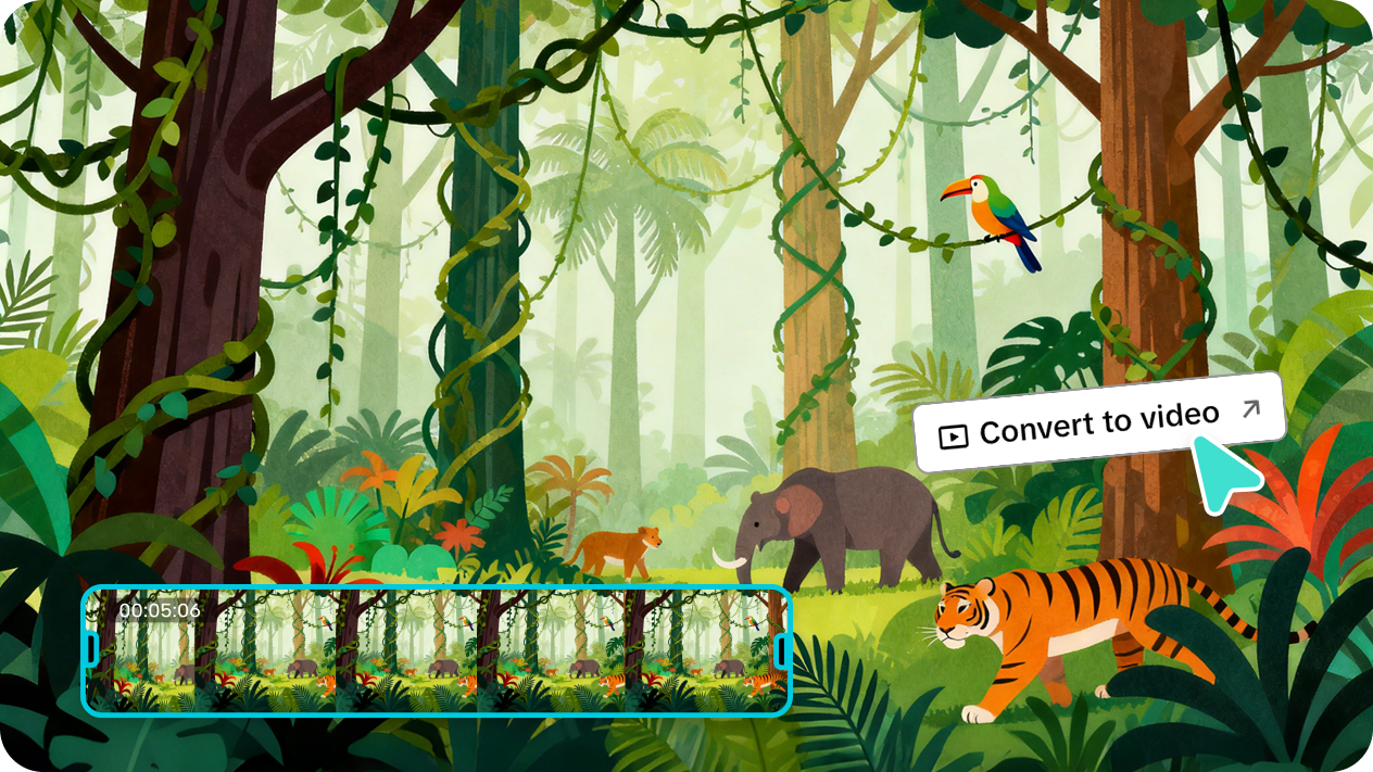 Convert to video feature of Pippit AI design