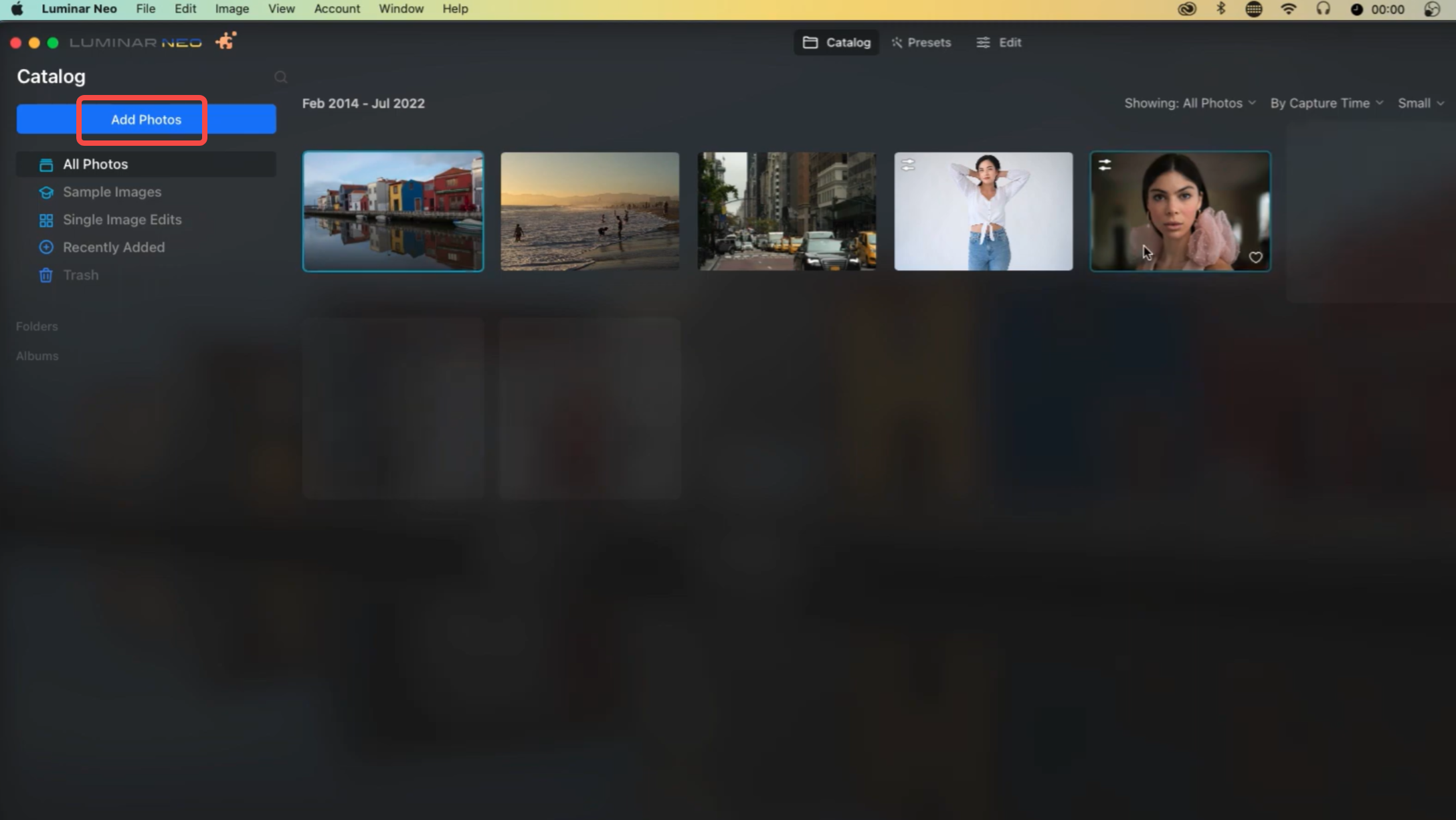 Importera bilder till Luminar Neo