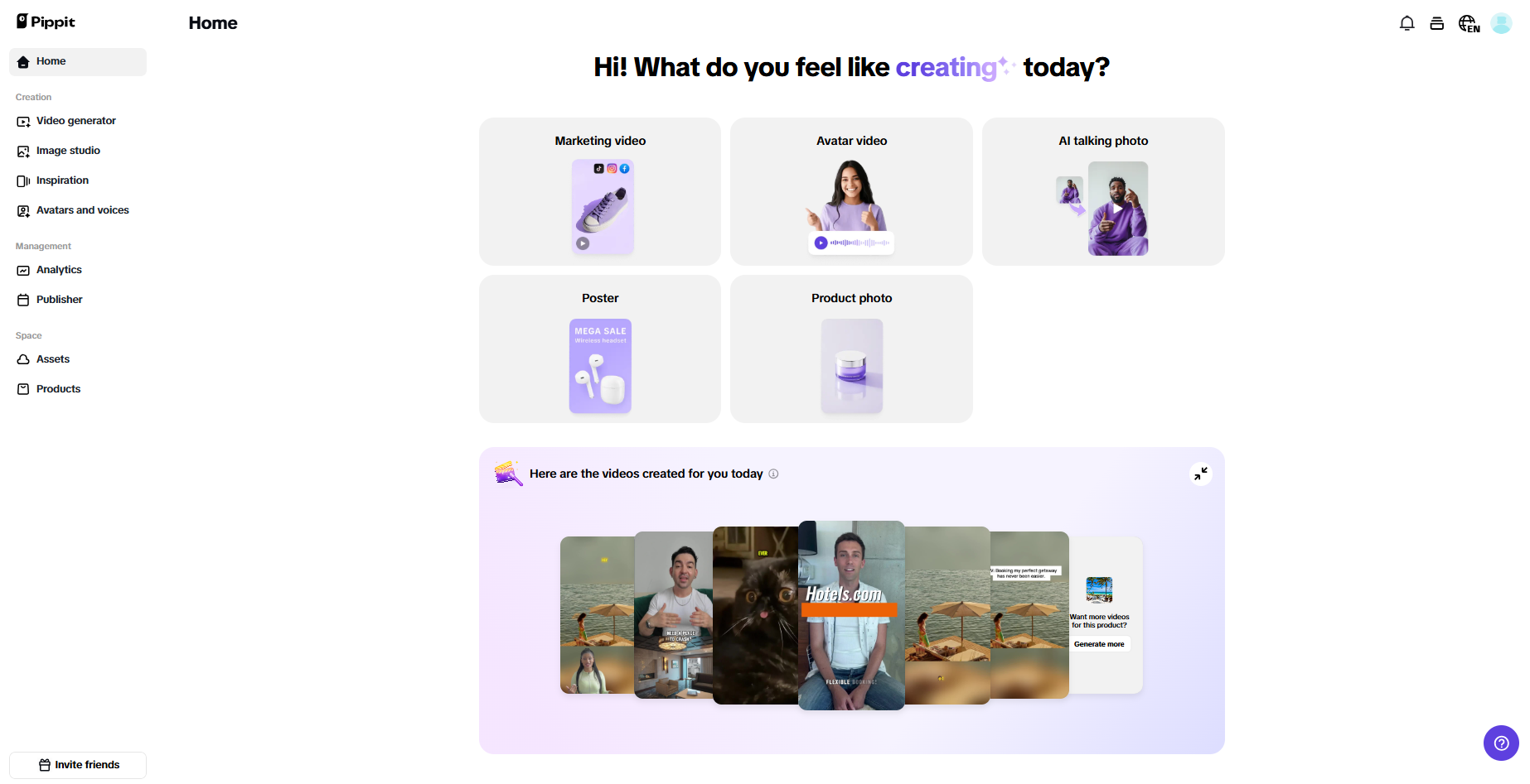 Create AI video and images