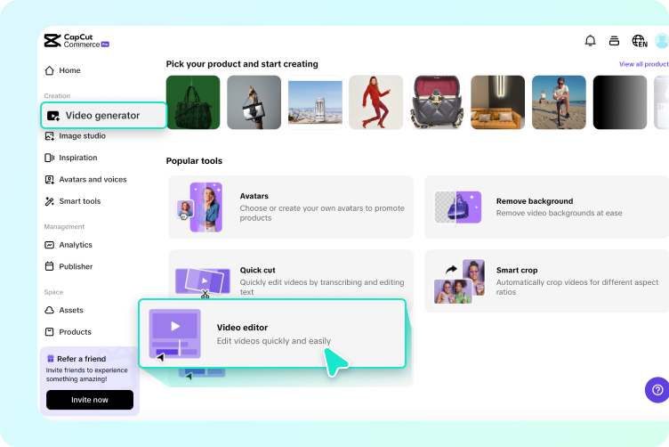 Abra o editor de vídeo para converter vídeos 4K