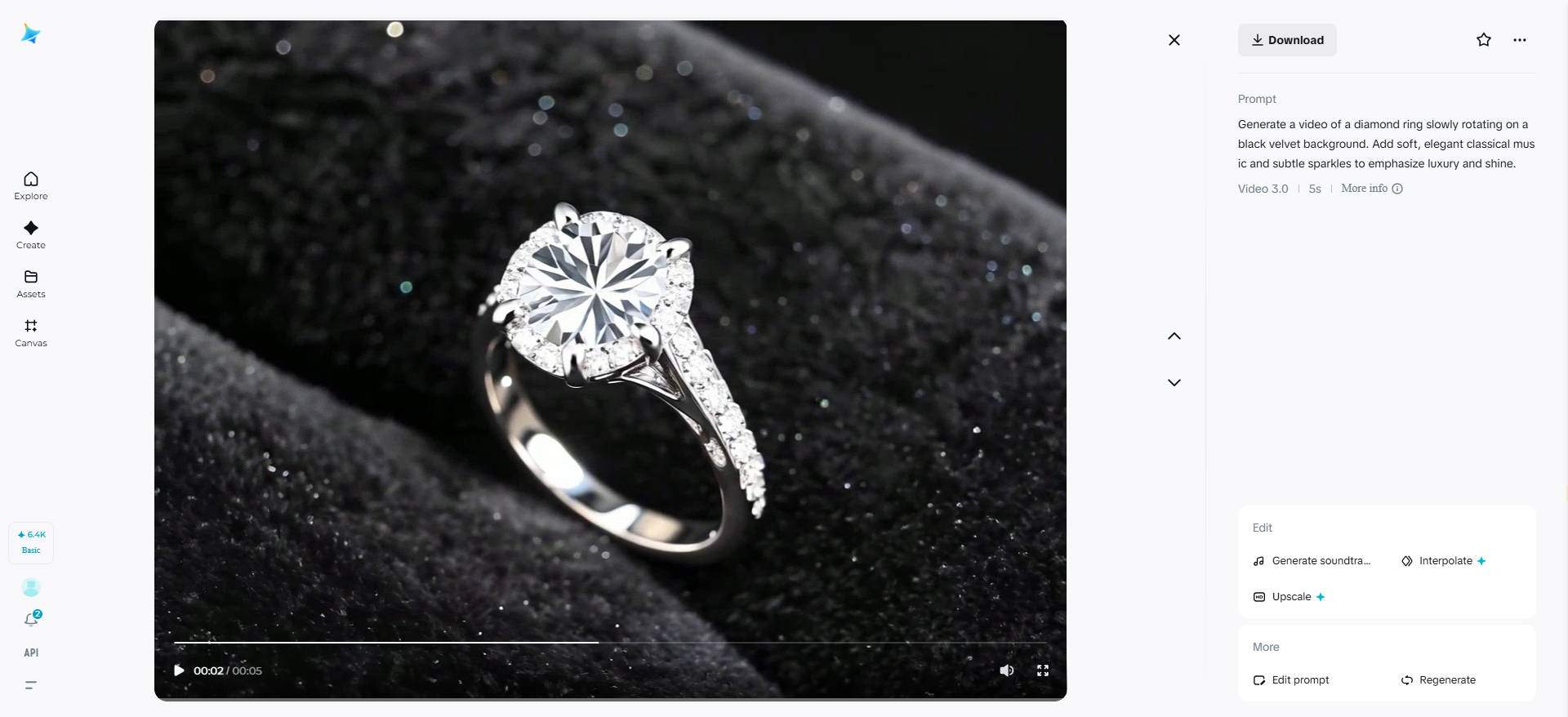 Jewelry rotation with elegant audio ambience