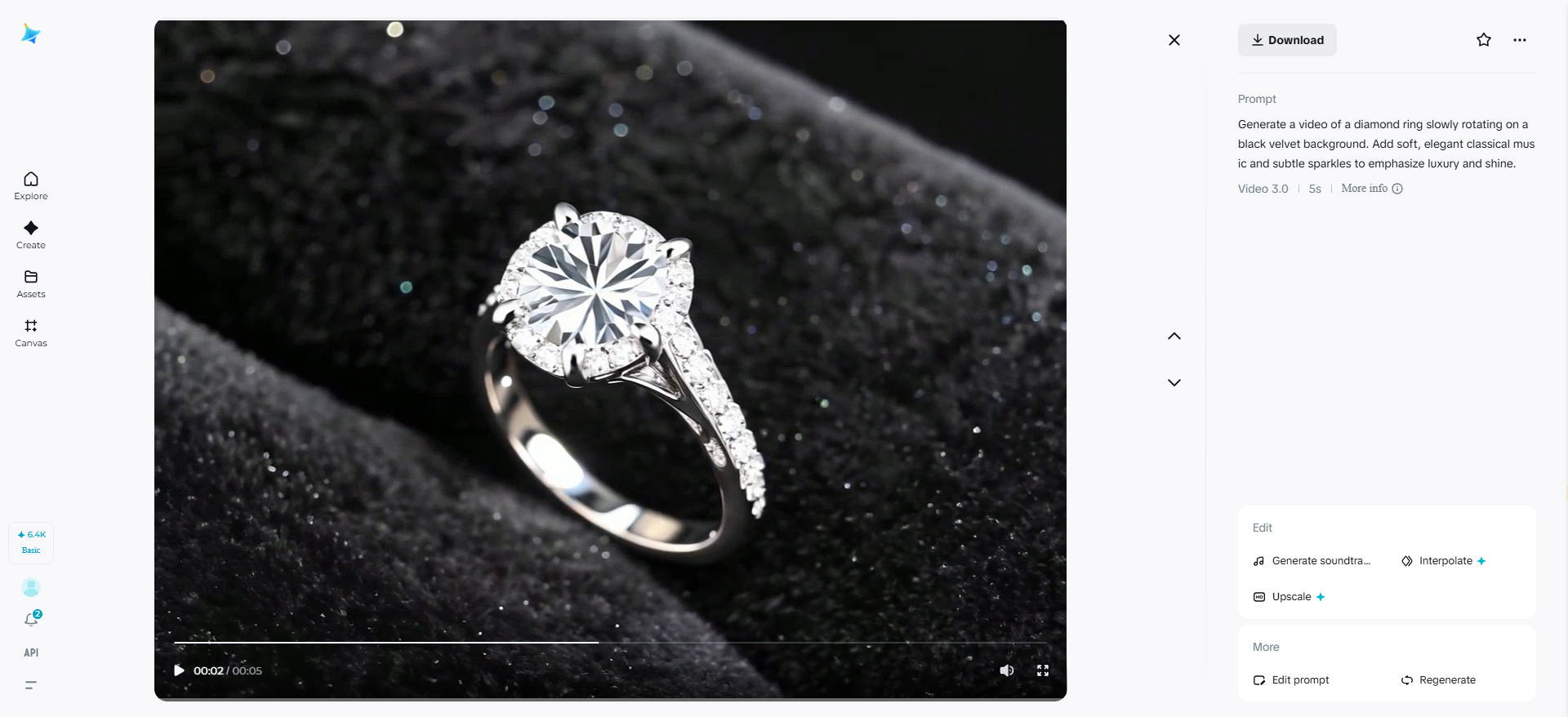 Jewelry rotation with elegant audio ambience