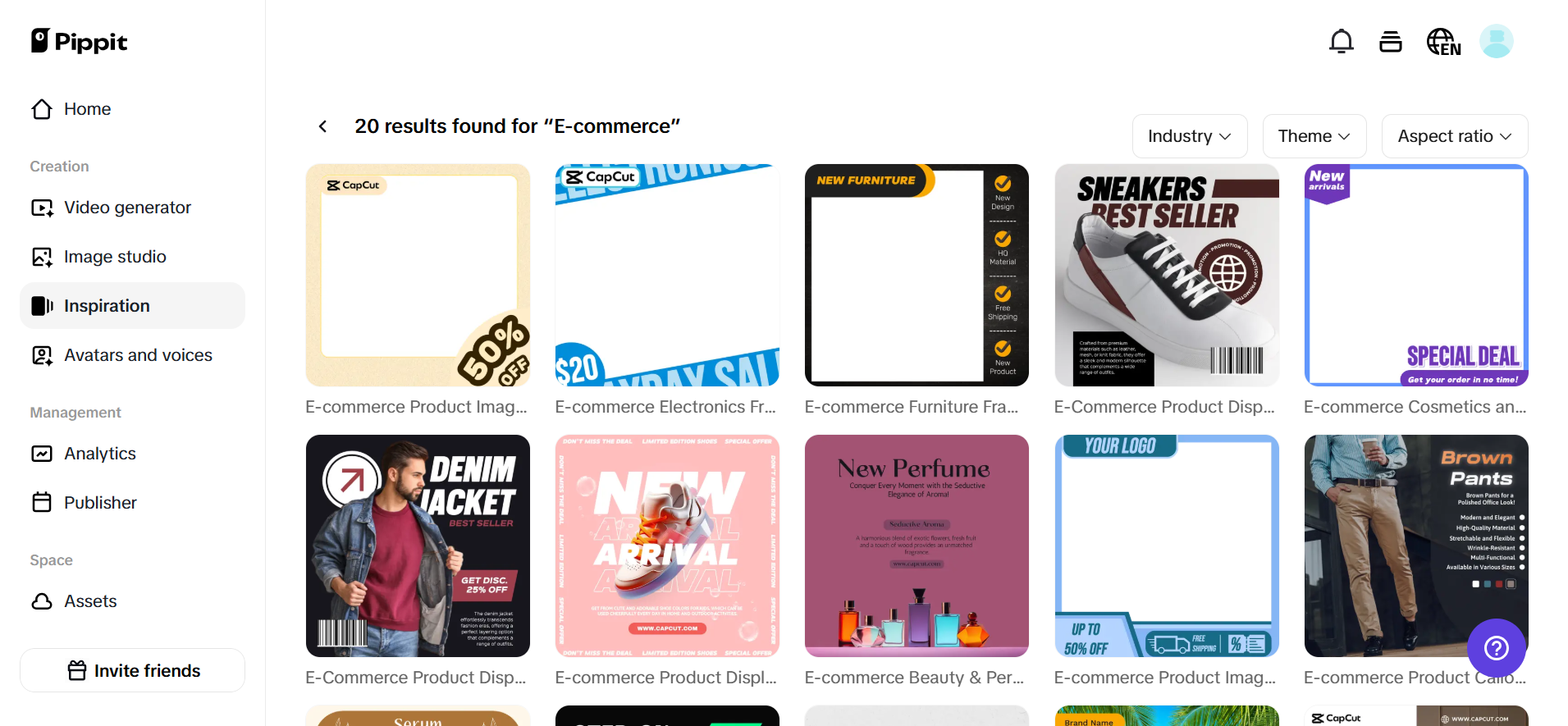 E-commerce templates