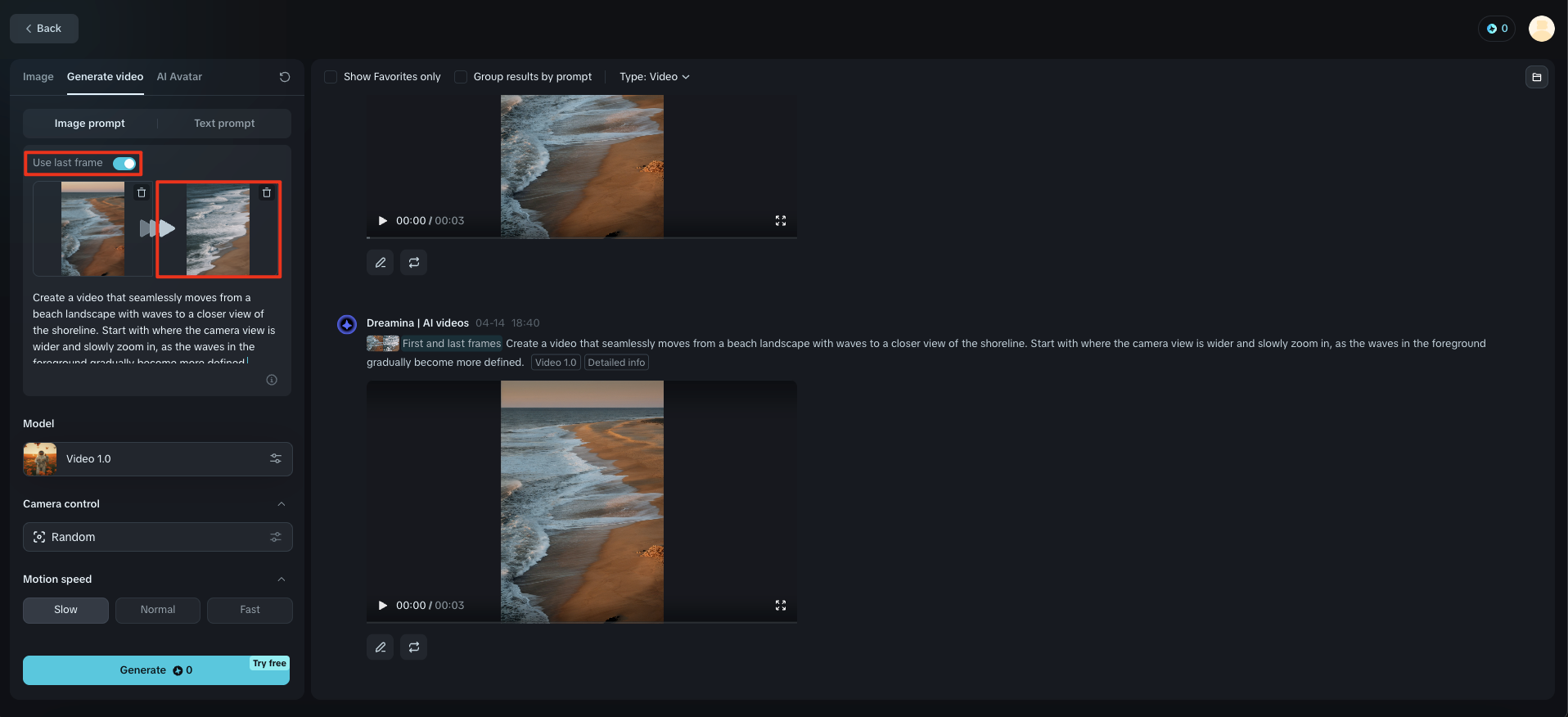 Adicione o último quadro