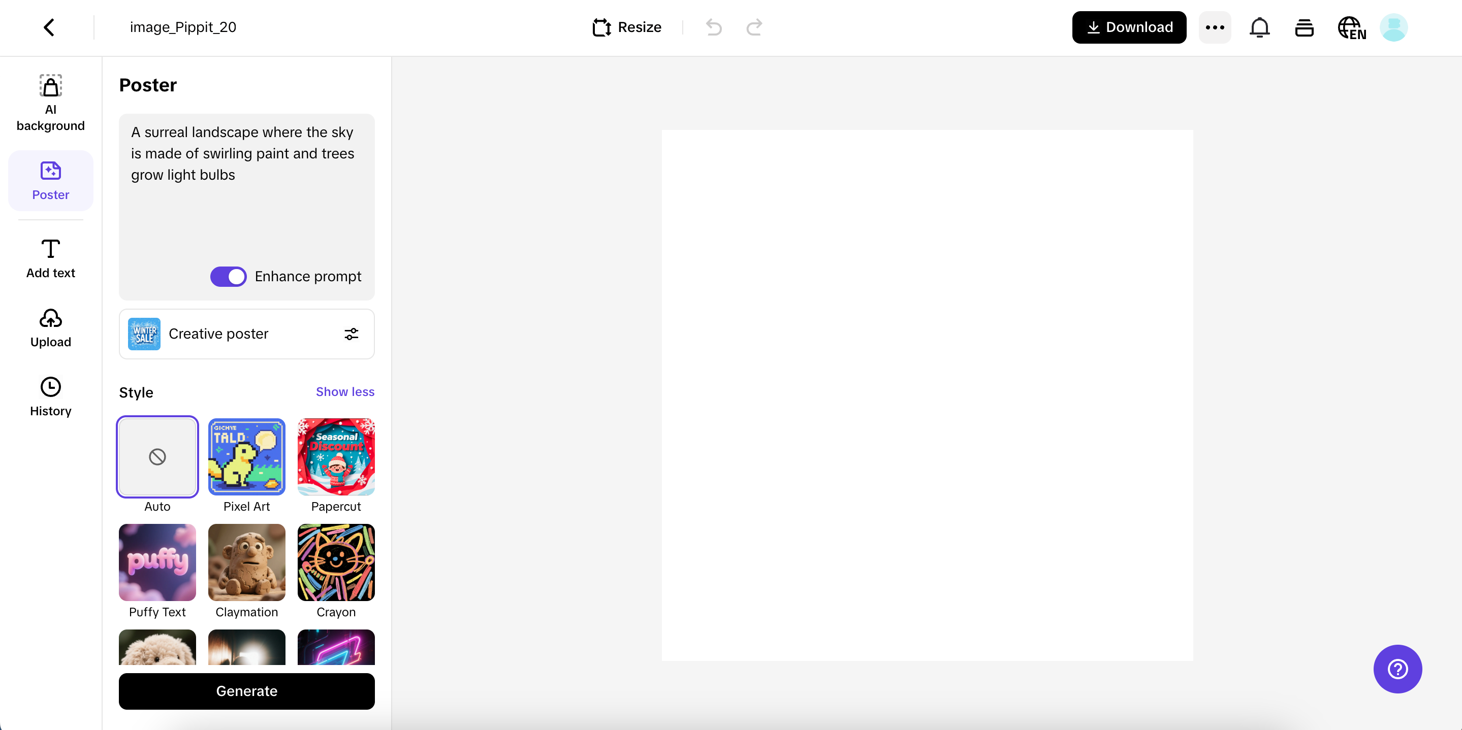 Access the Poster feature