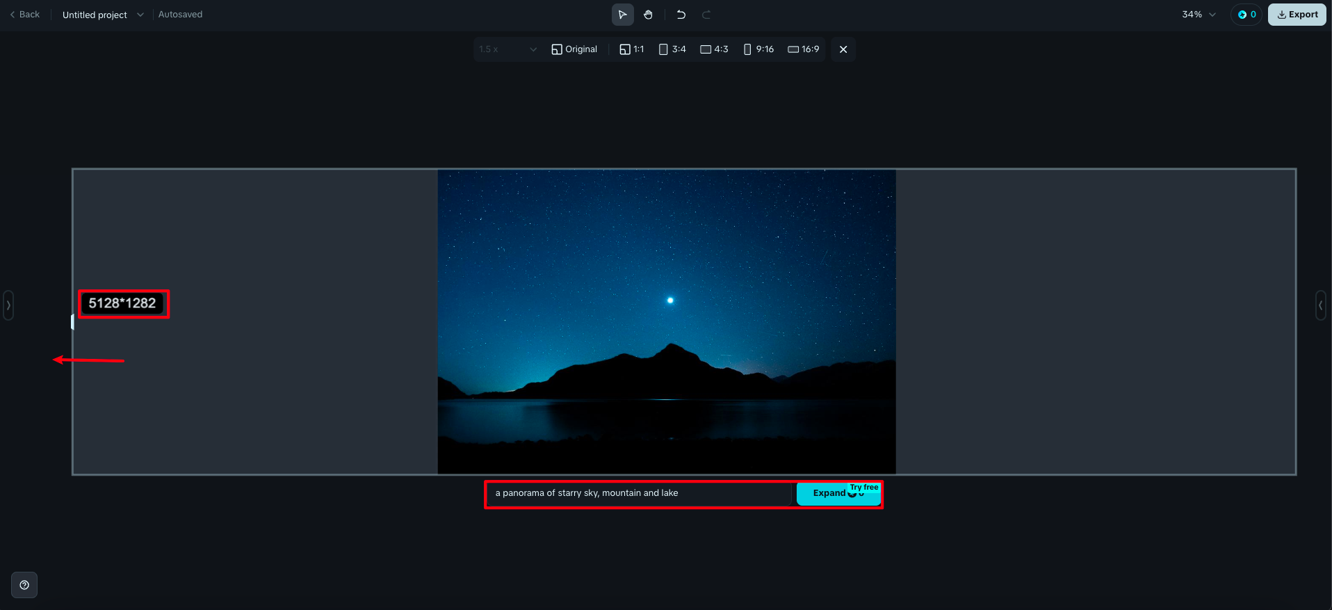Utilice Expandir para ajustar la imagen del banner