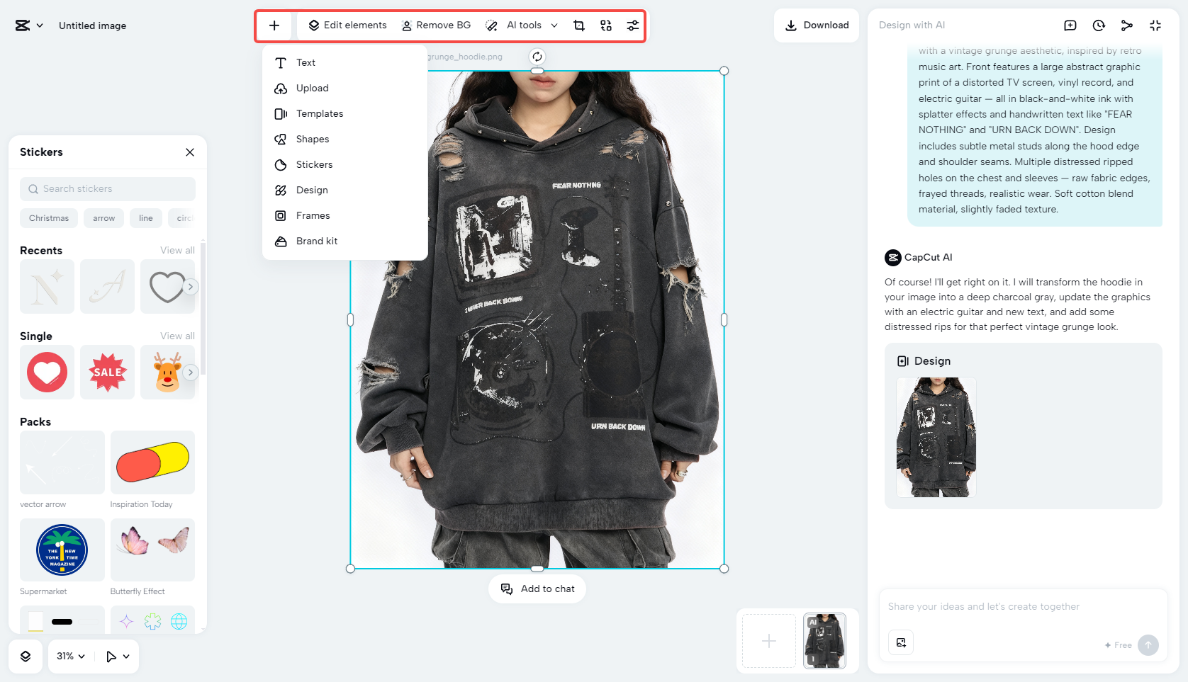 Polish the hoodie design