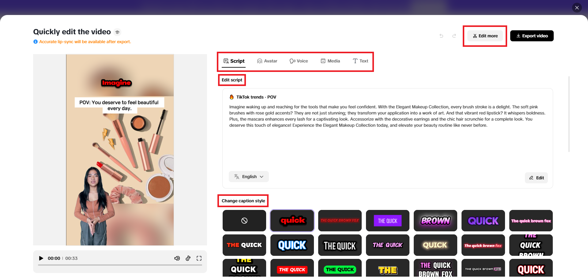 Perform any quick adjustments to your CTV ad