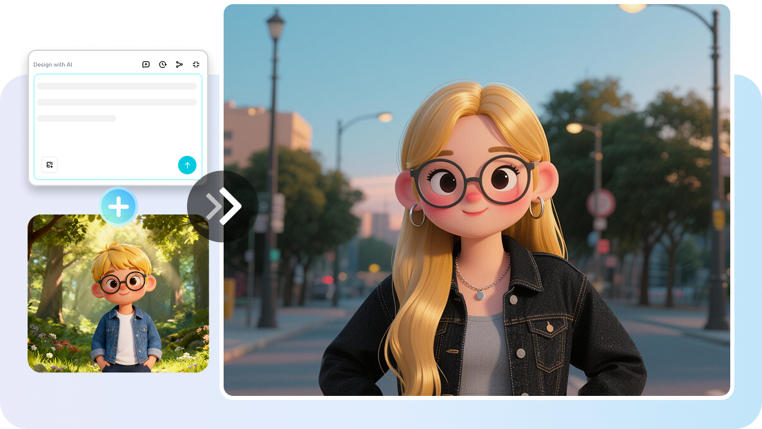 Estúdio de design CapCut IA para reimpressão de conteúdo popular