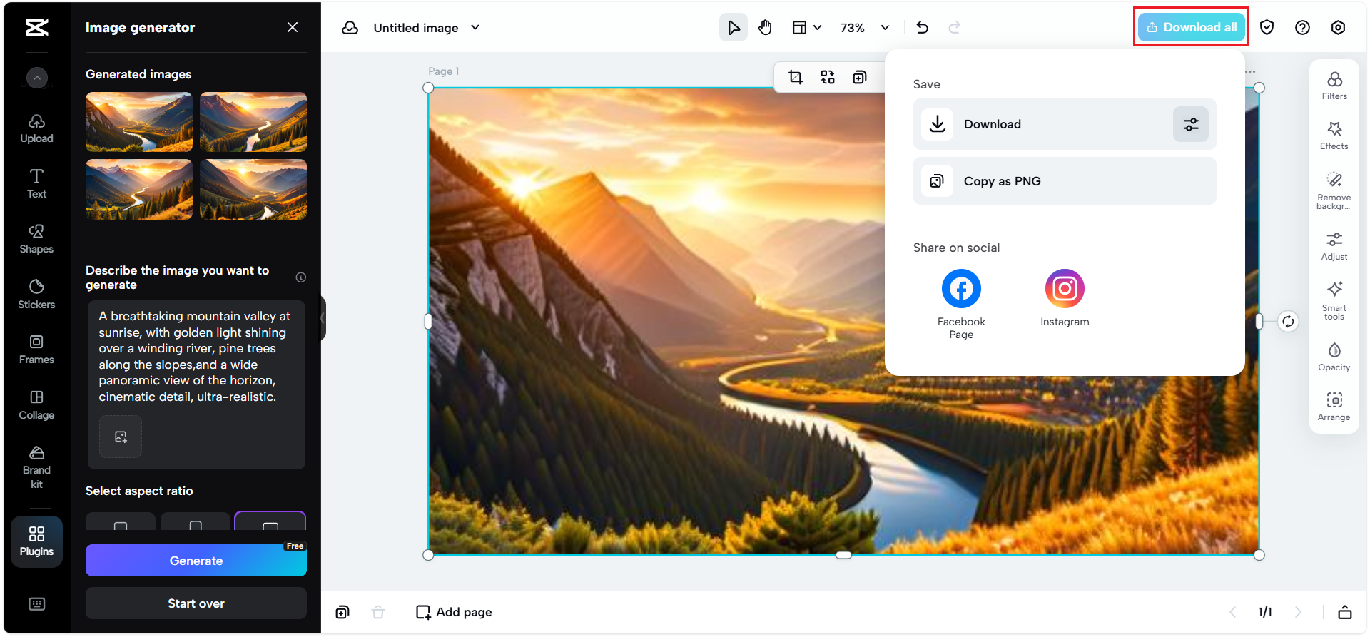 Download AI-generated image