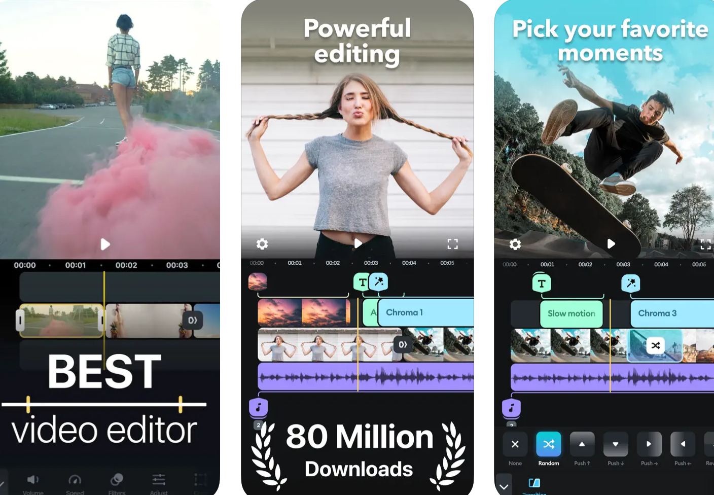 Interface of the Splice video editor