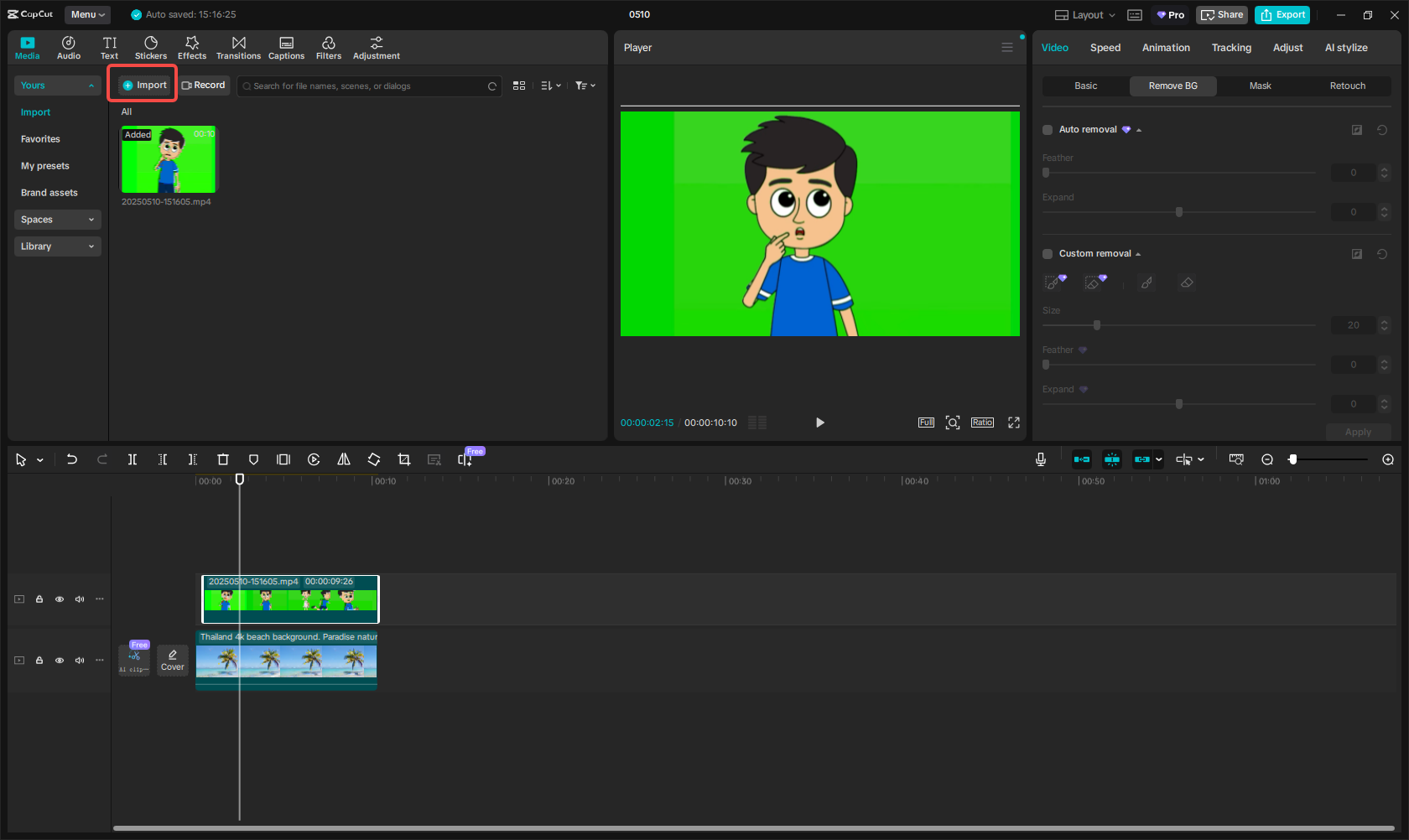 Import media