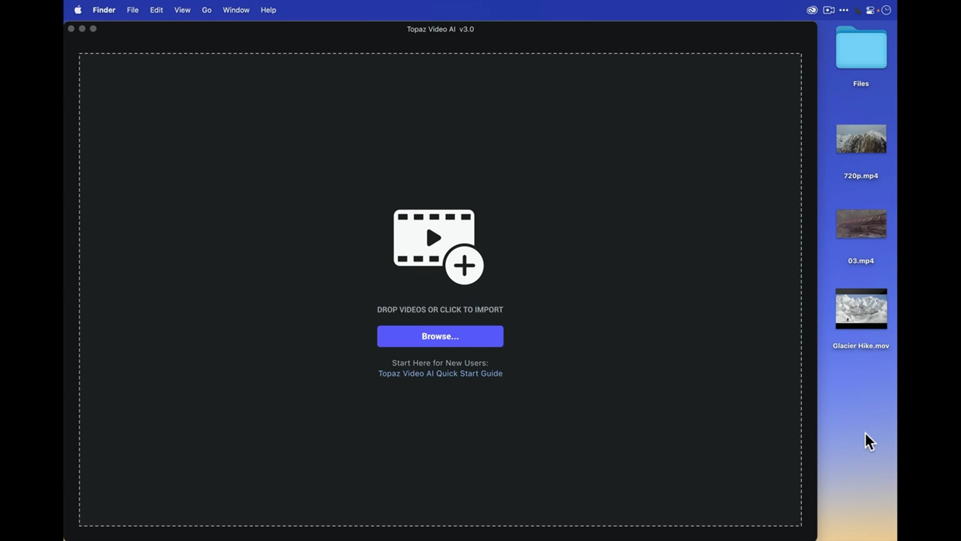 Installa e importa il tuo video.
