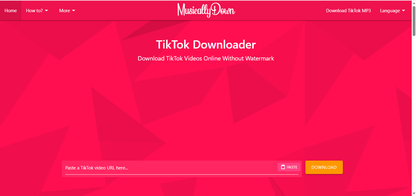 The interface of MusicallyDown - a fast TikTok video thumbnail downloader
