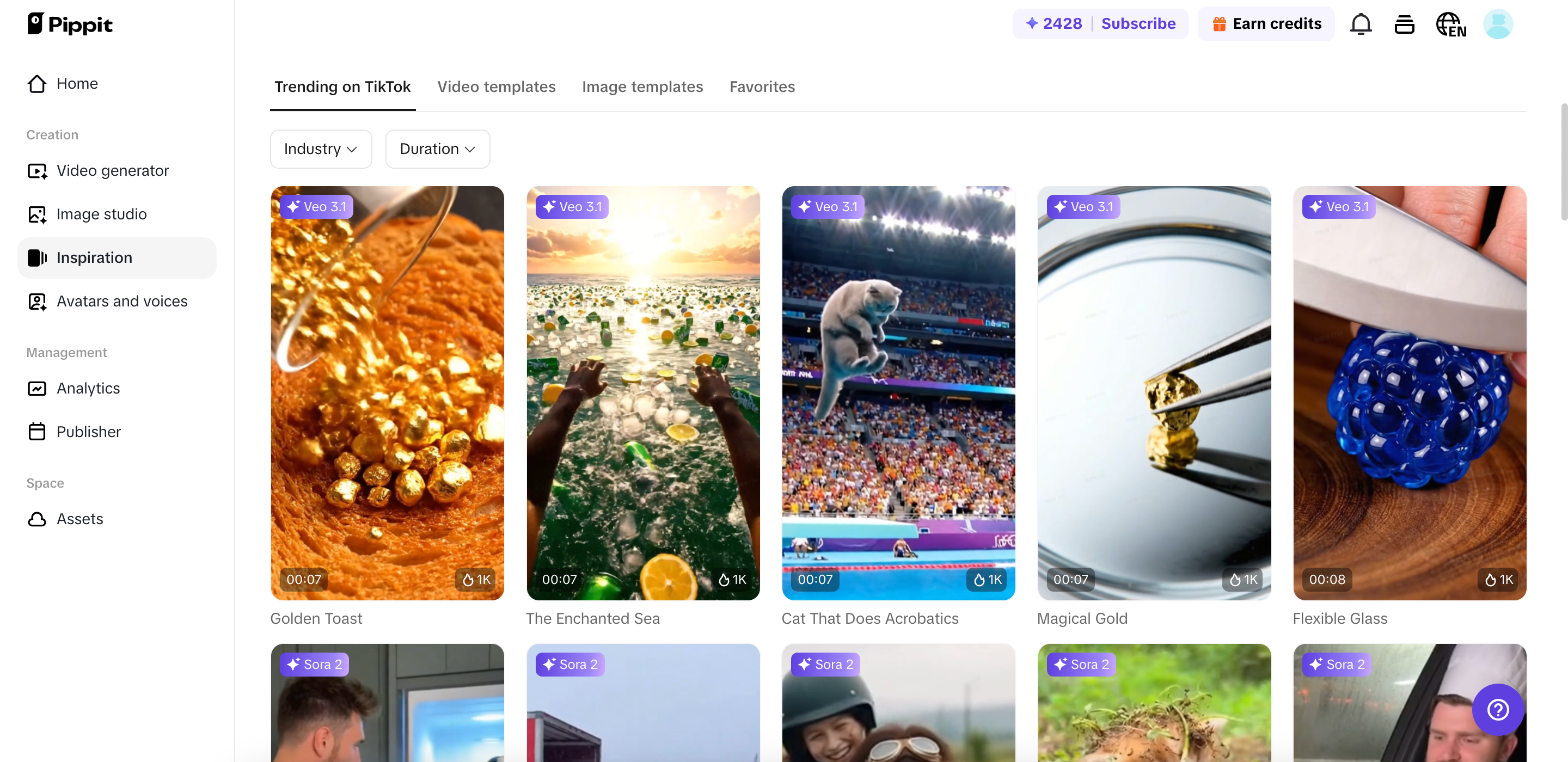 Centro de inspiração do Pippit