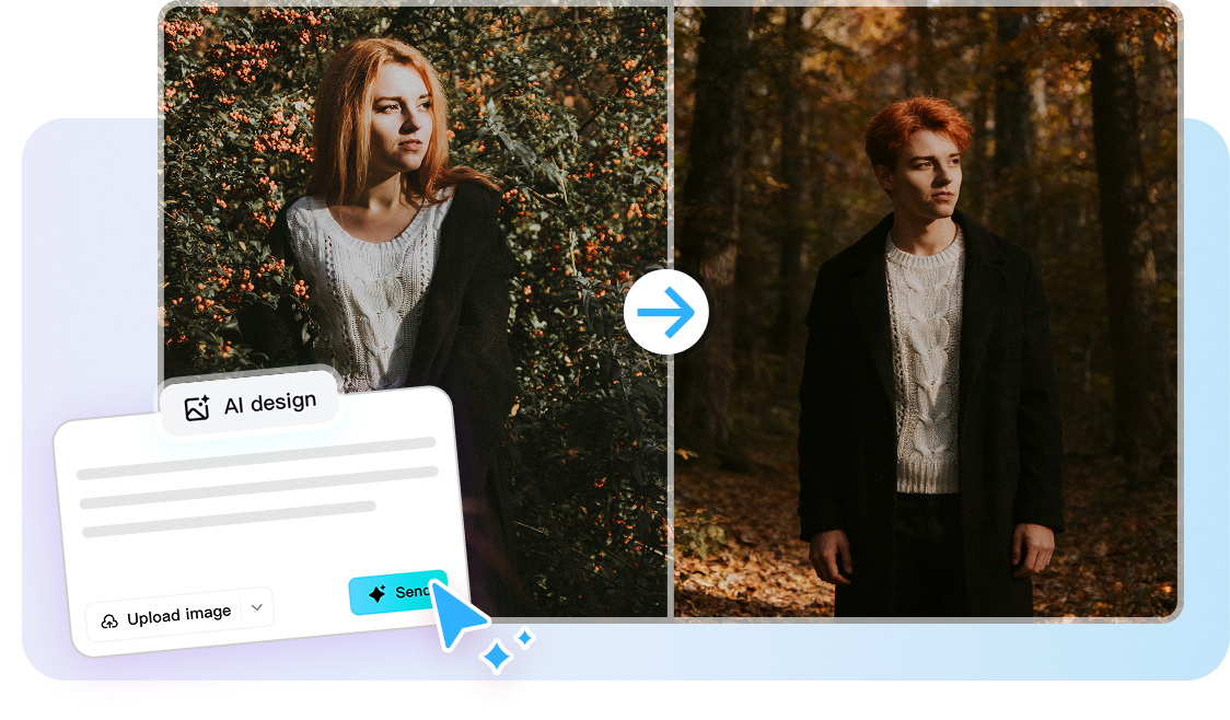 AI image-to-image conversion via text input