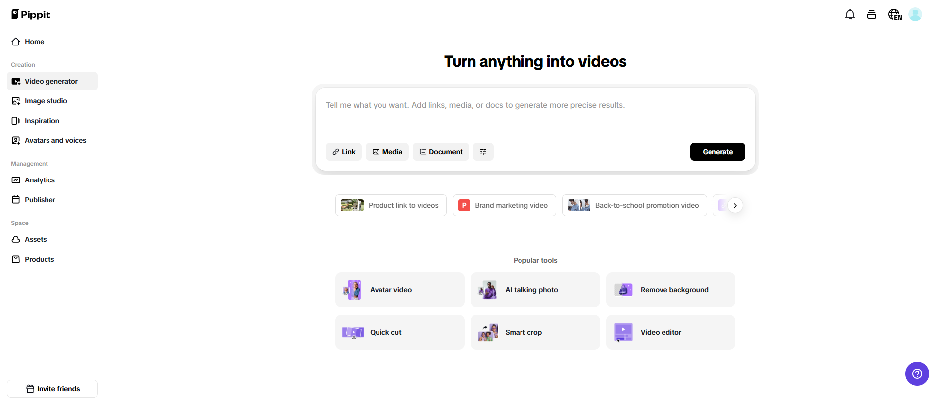 AI-powered video generation