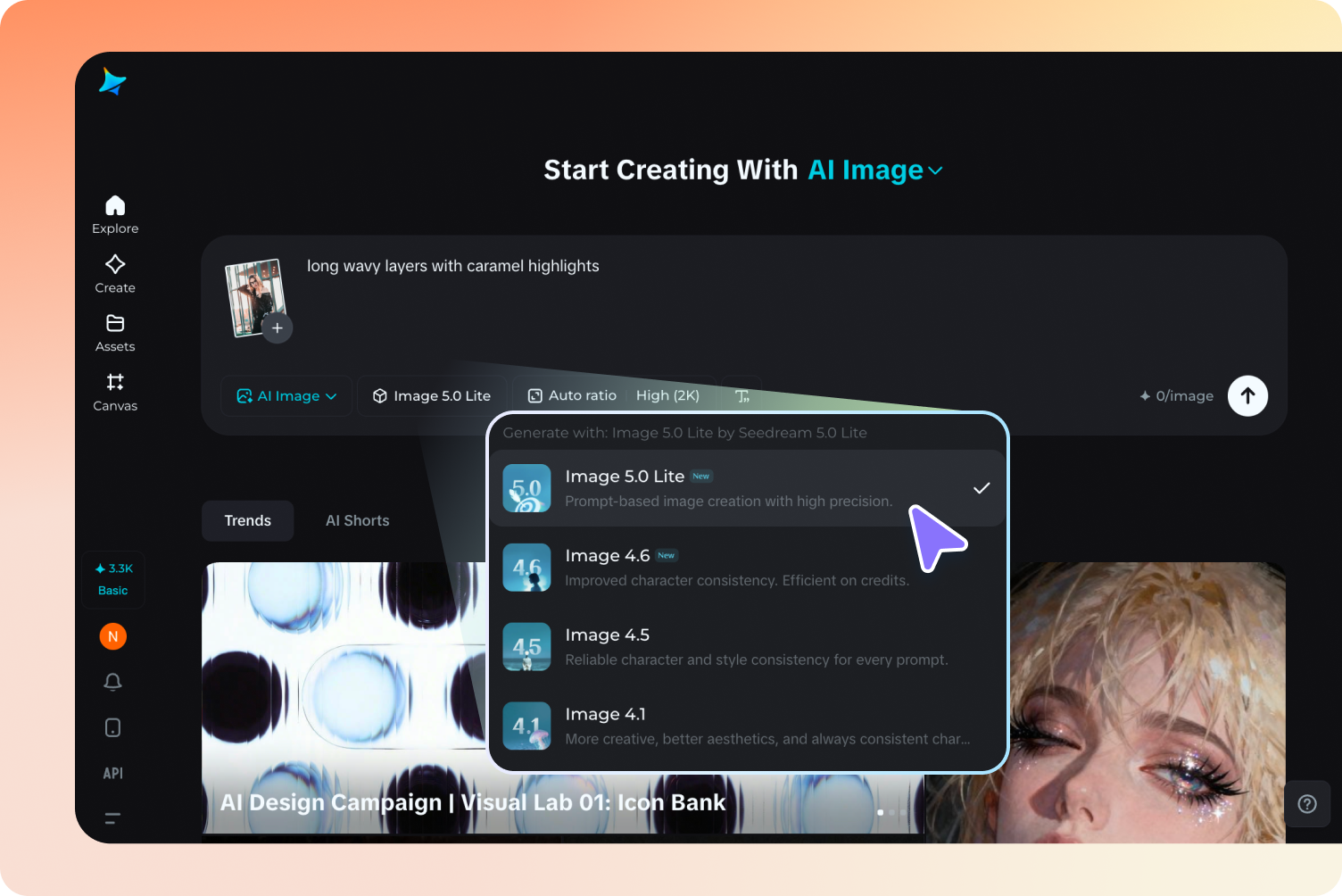 Pumili ng modelo para sa pagbuo ng AI haircut