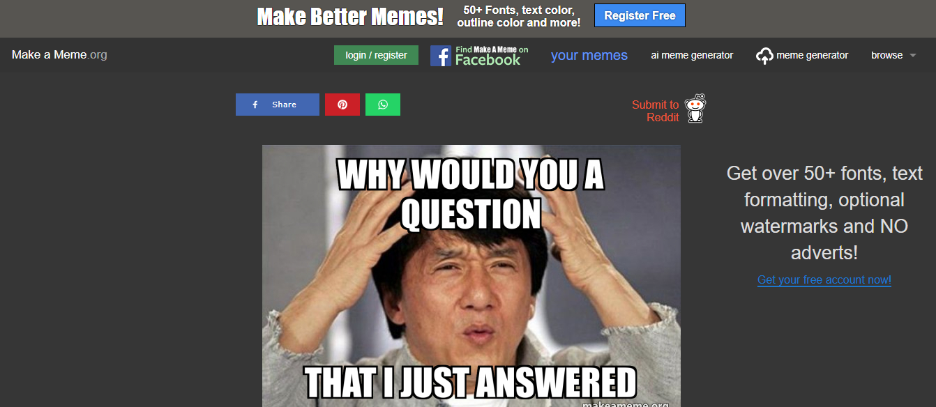 Make a Meme.org interface