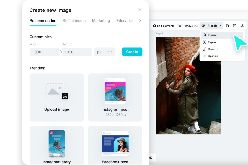 Apply AI inpainting for the image in CapCut