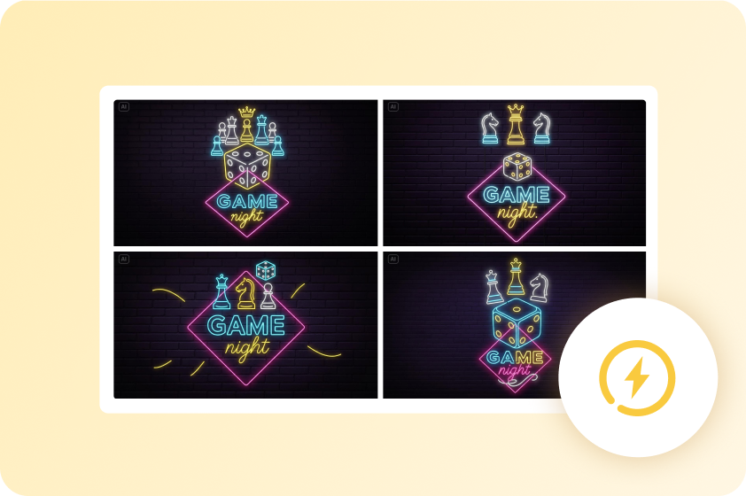  Fast neon logo generation