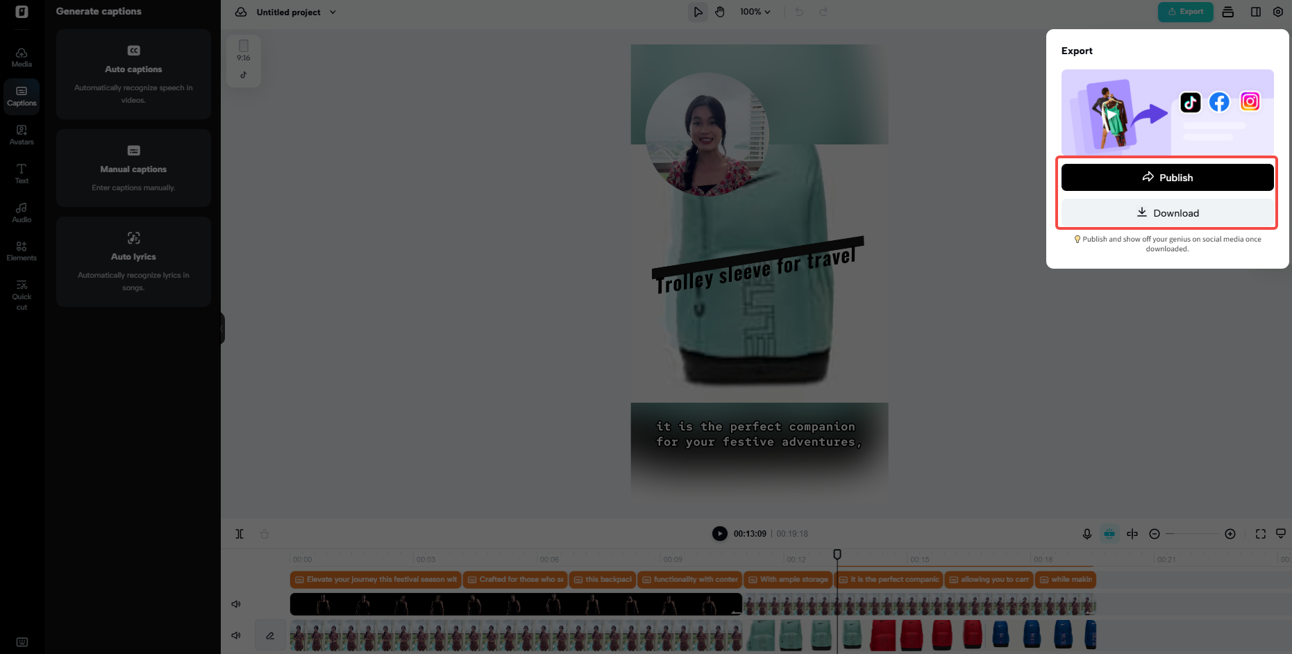 Export & share your video