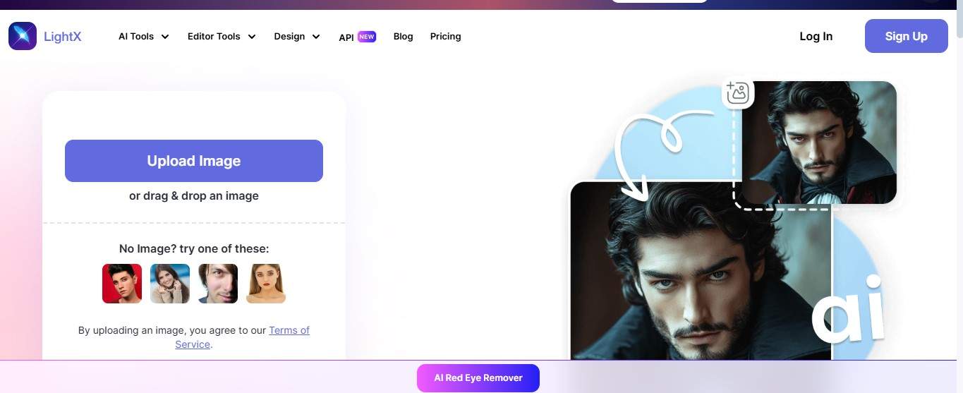 แสง X- เครื่องมือกำจัดตาแดงออนไลน์ฟรี