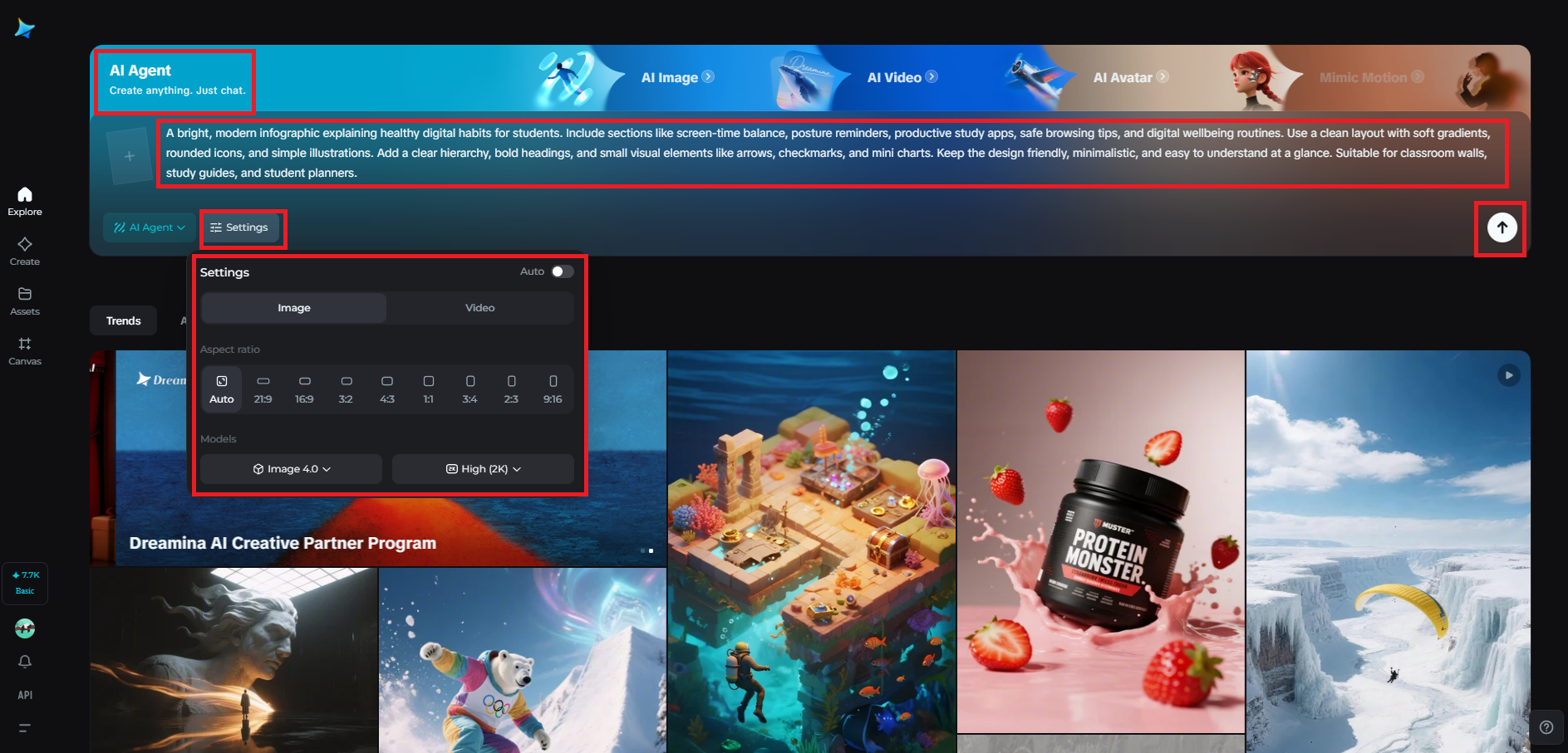Mag-login at mag-set up ng infographic prompt mo.