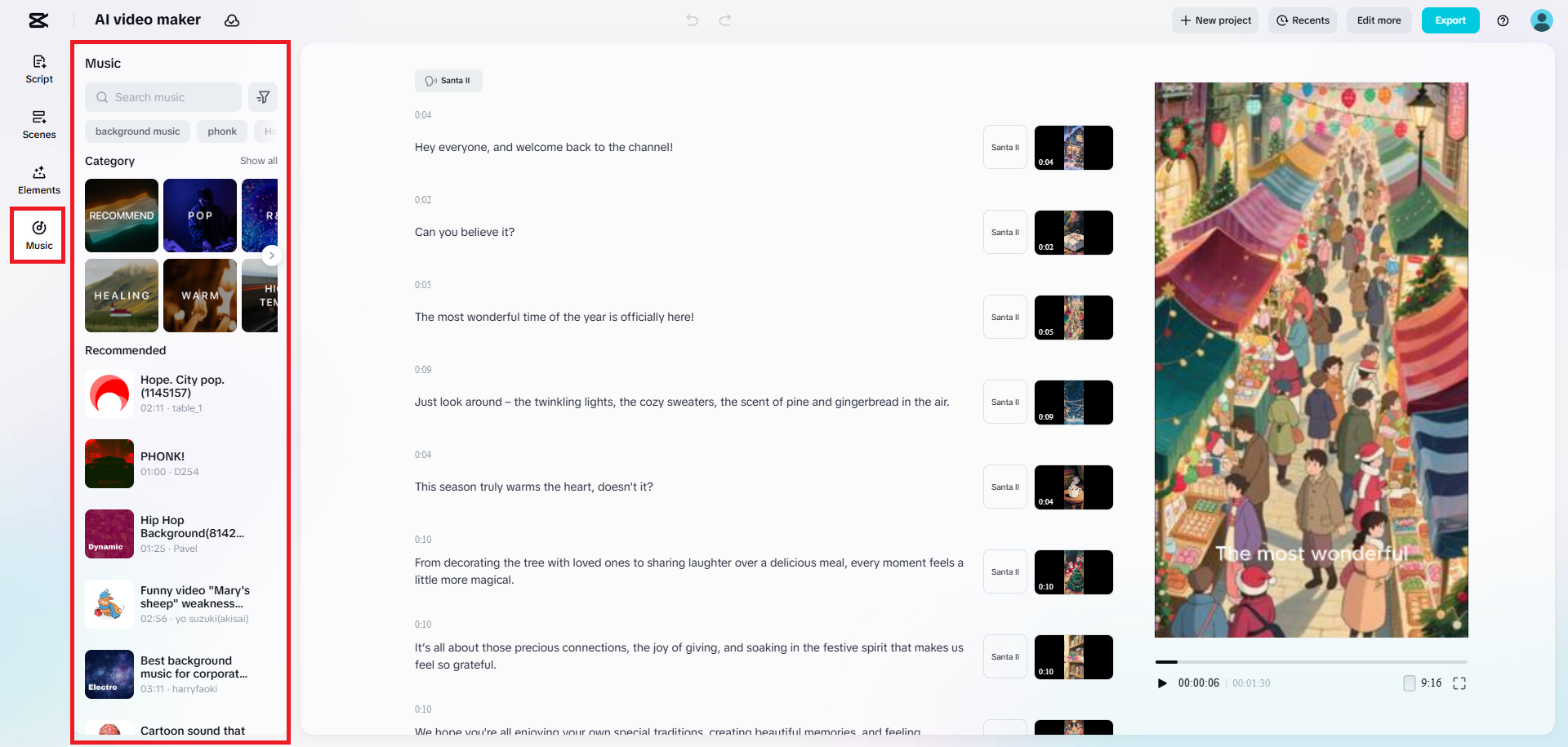 Piliin ang musika para sa iyong video.
