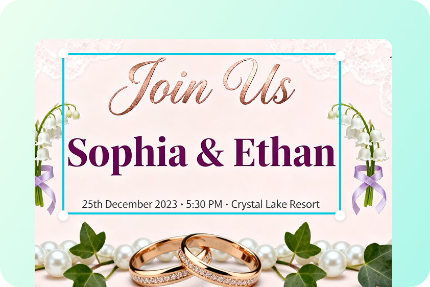 Beautifully designed text for invitations