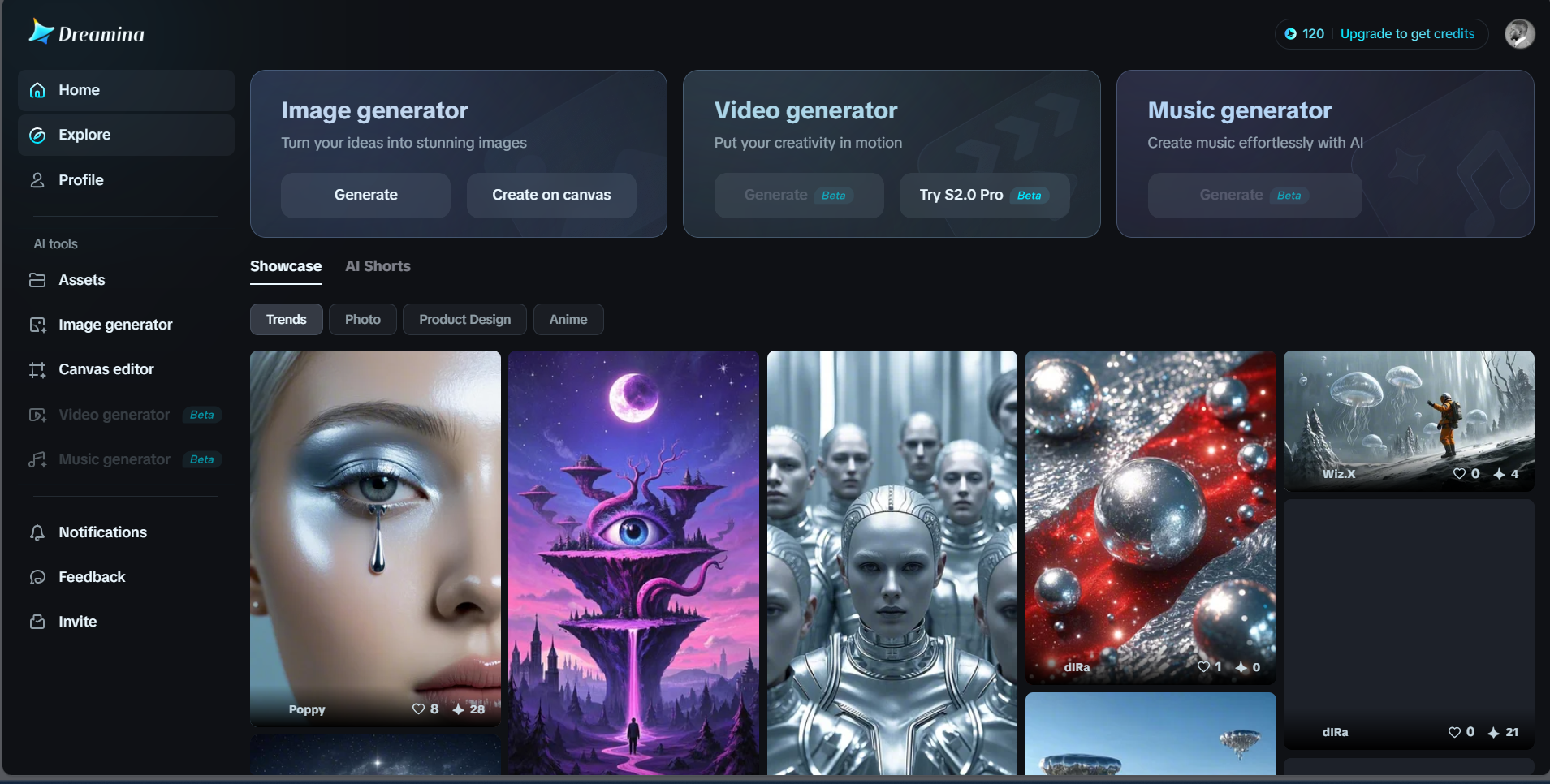 Dreamina interface