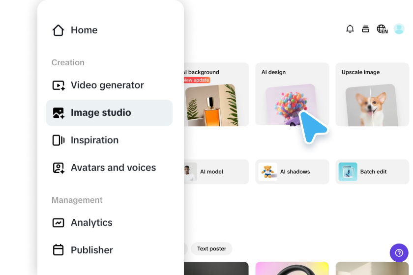 Open AI design in Pippit