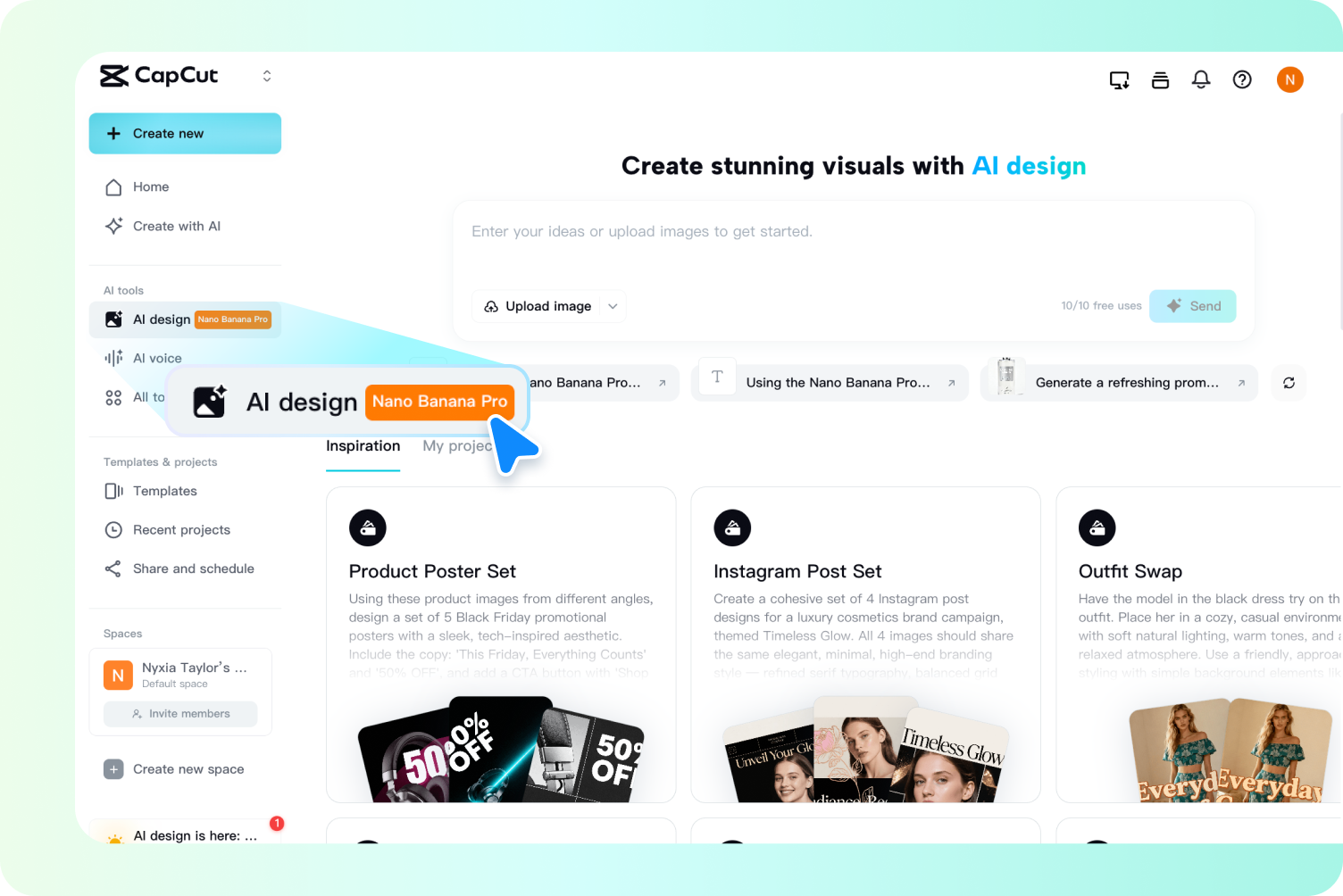 Open CapCut AI design online