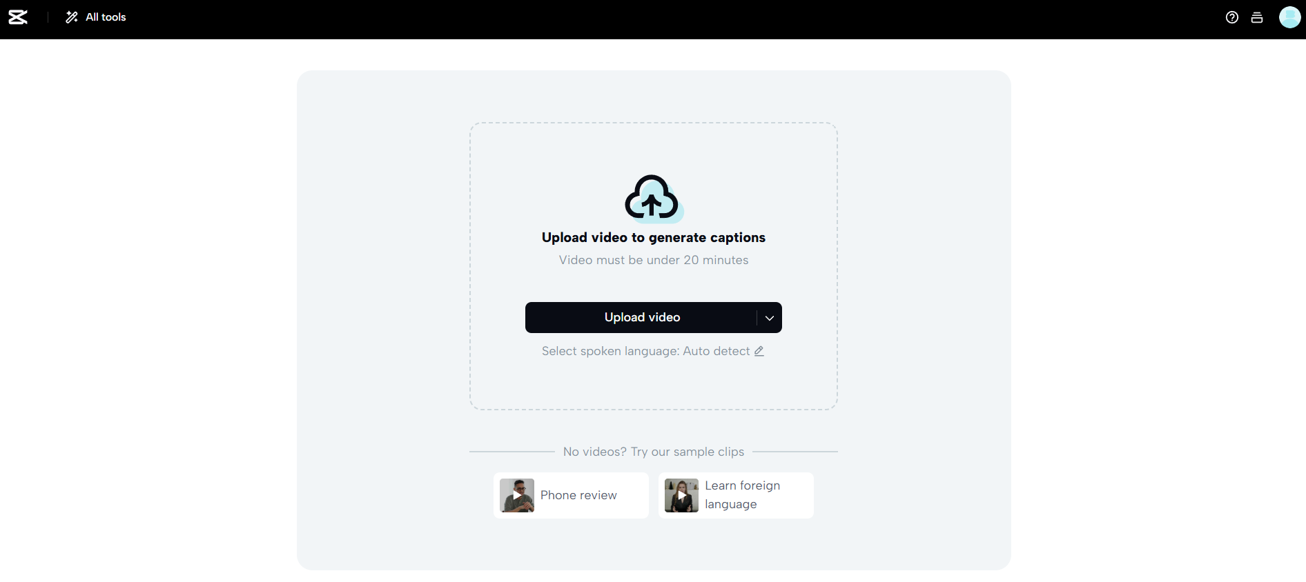 CapCut Web - Subtítulos de IA