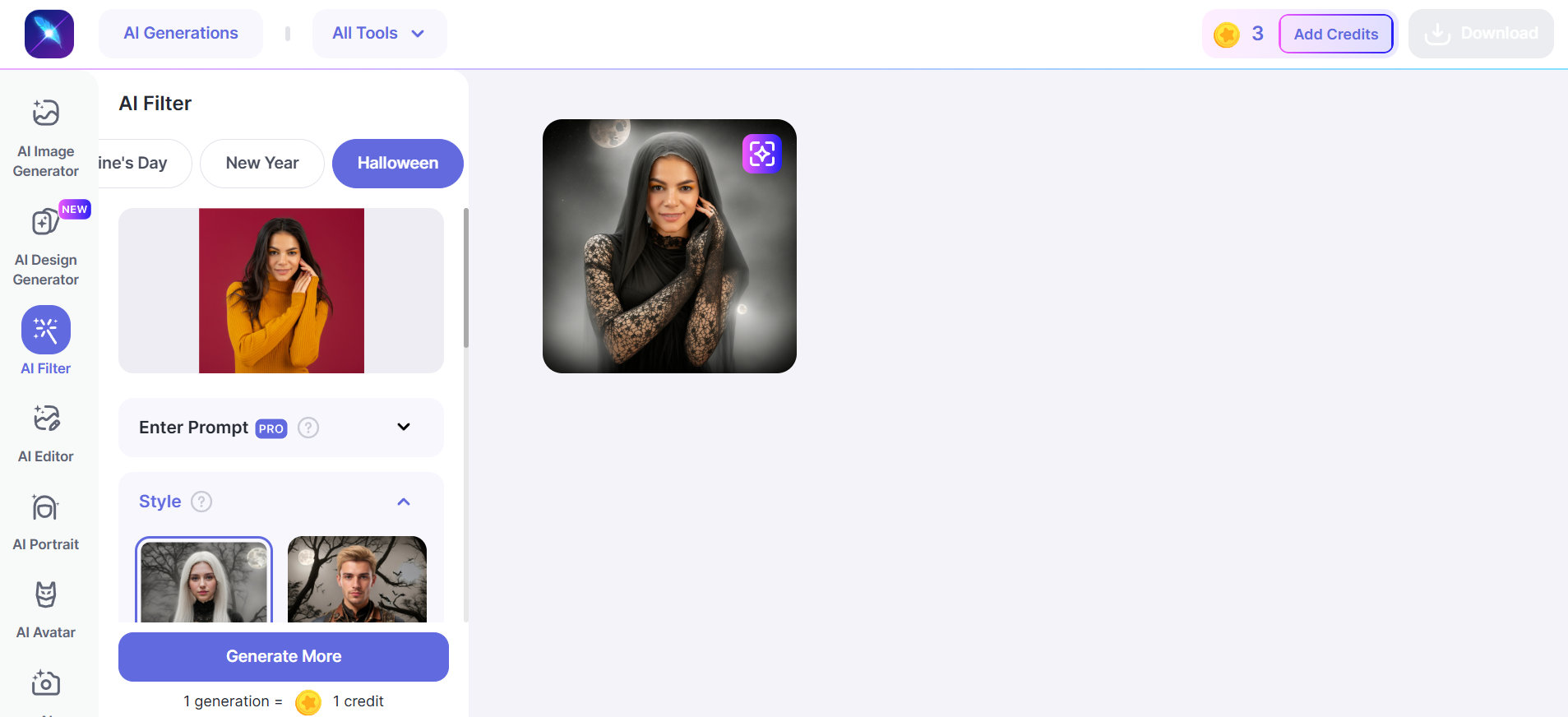LightX Halloween filter generator