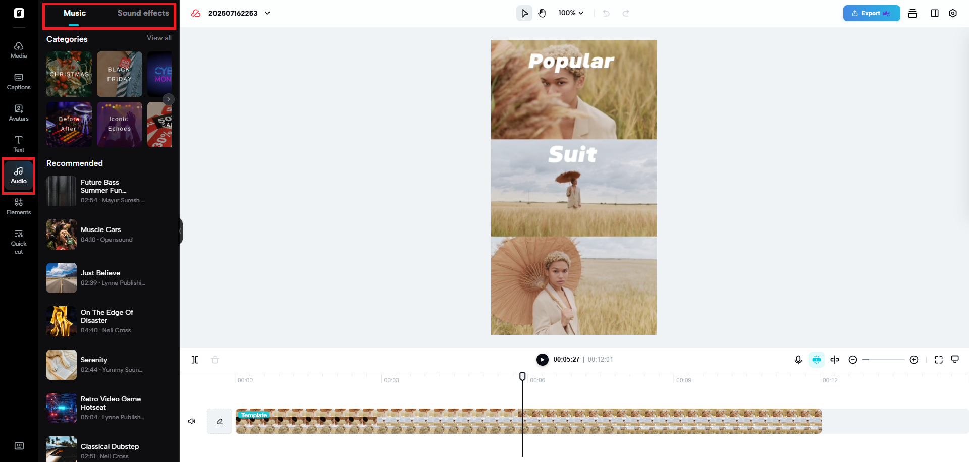 Filter, effect & music library