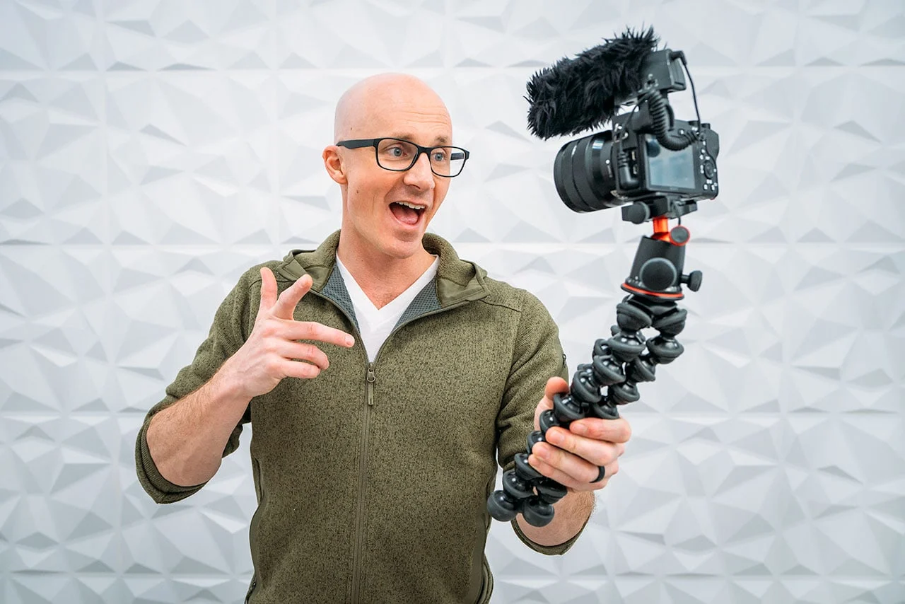 A vlogger recording a daily vlog