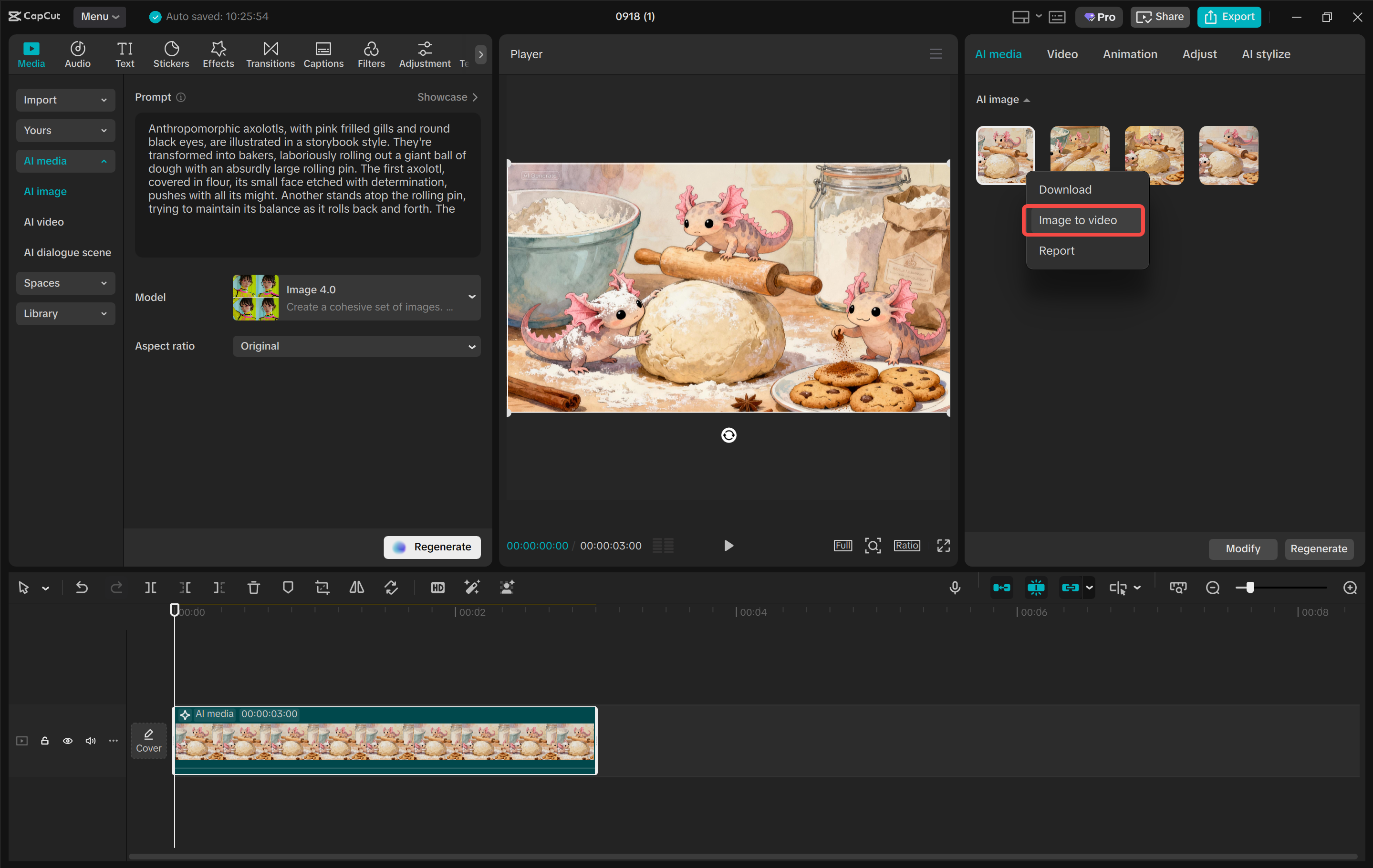 Image to video from the CapCut desktop video editor