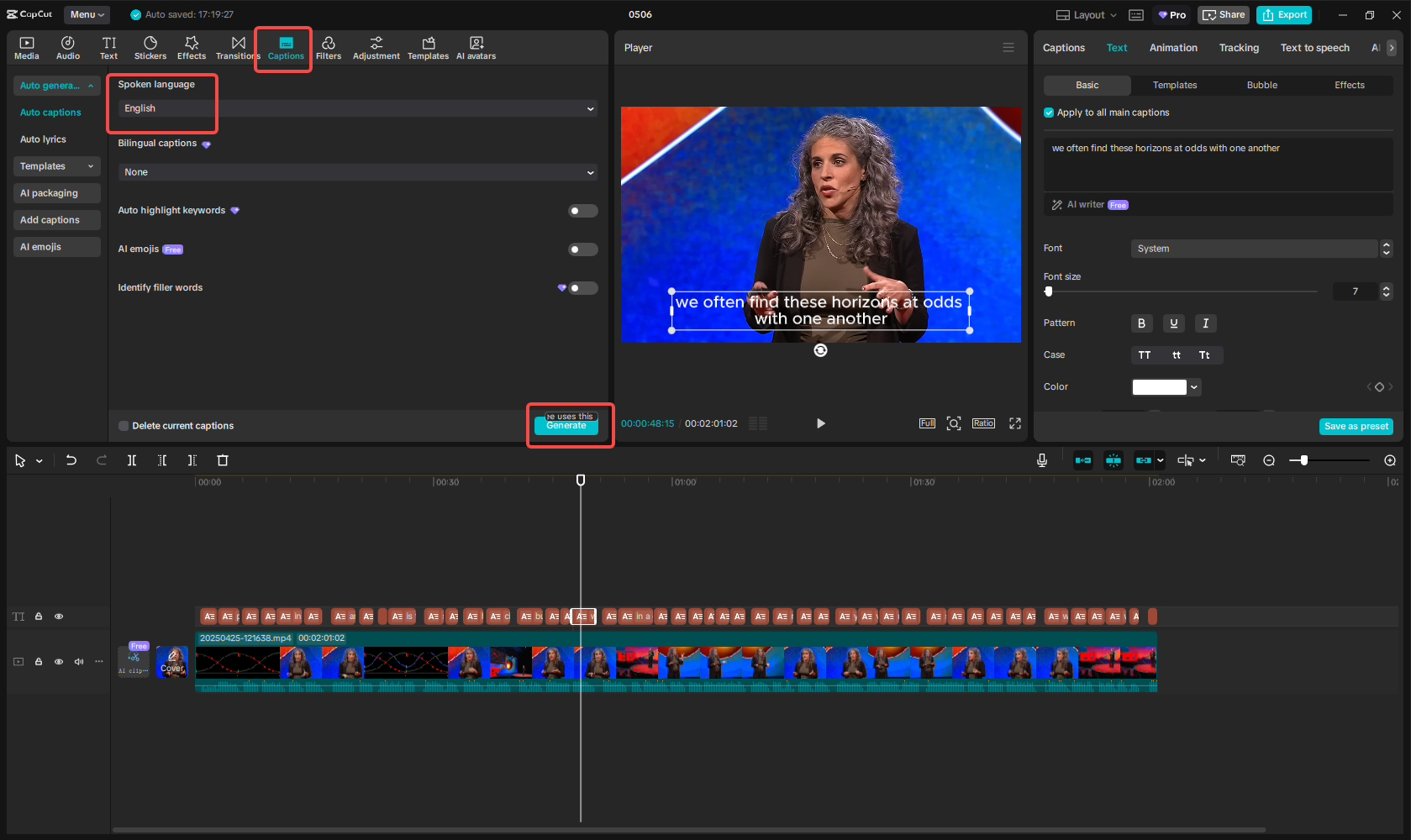 Add text automatically