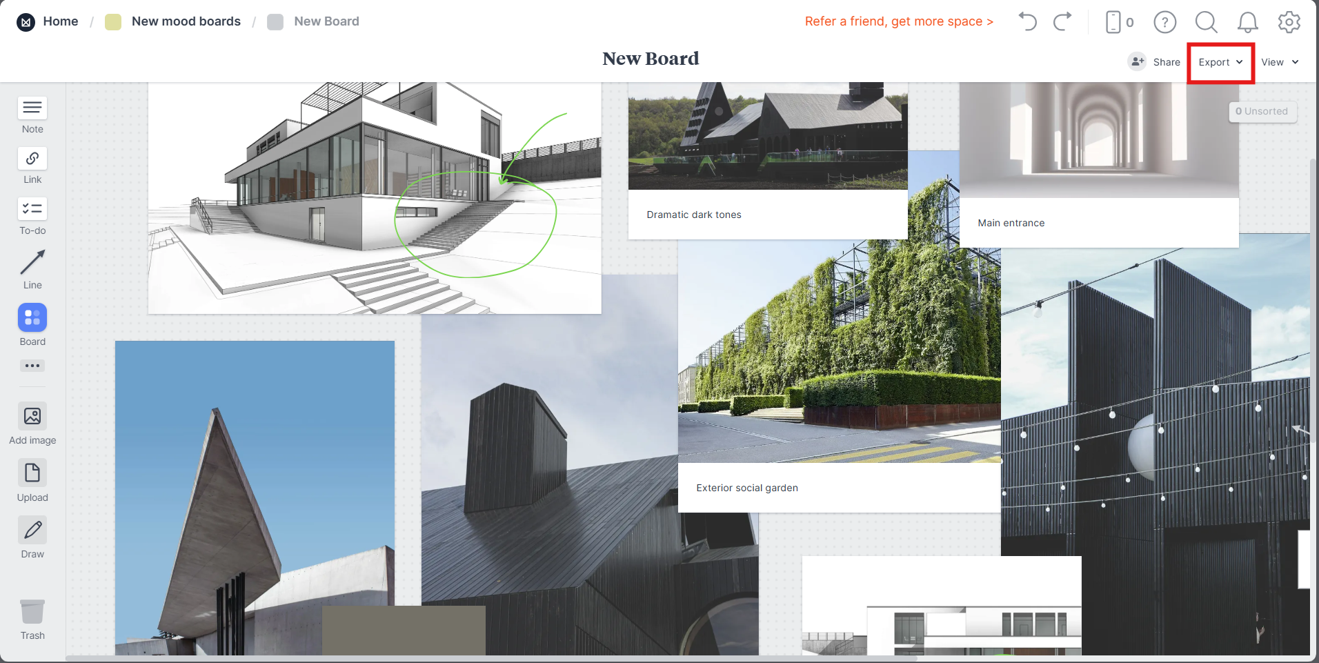 Design mood board trabalhos