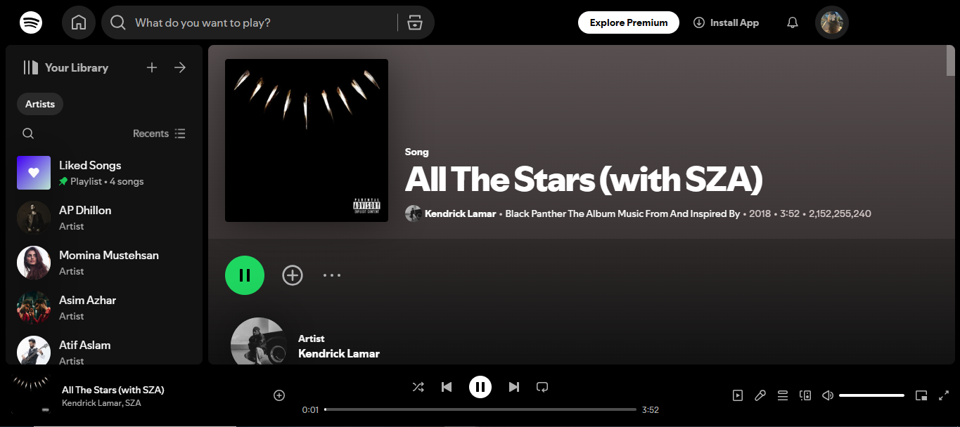Cover of All the Stars - the most streamed song on Spotify this week