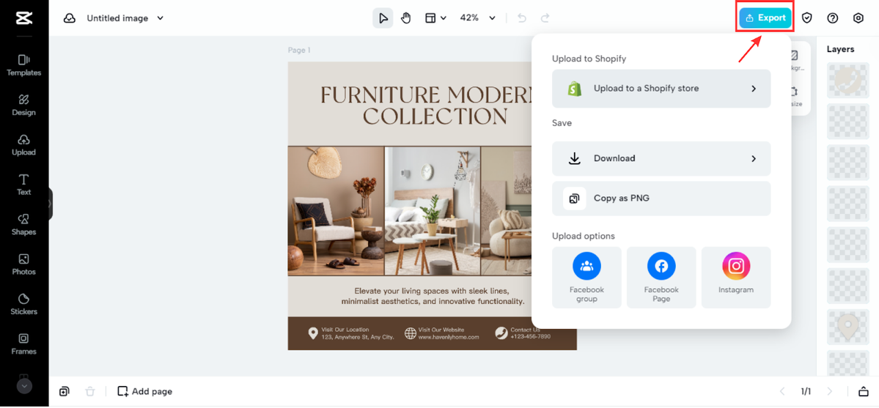Export your designs